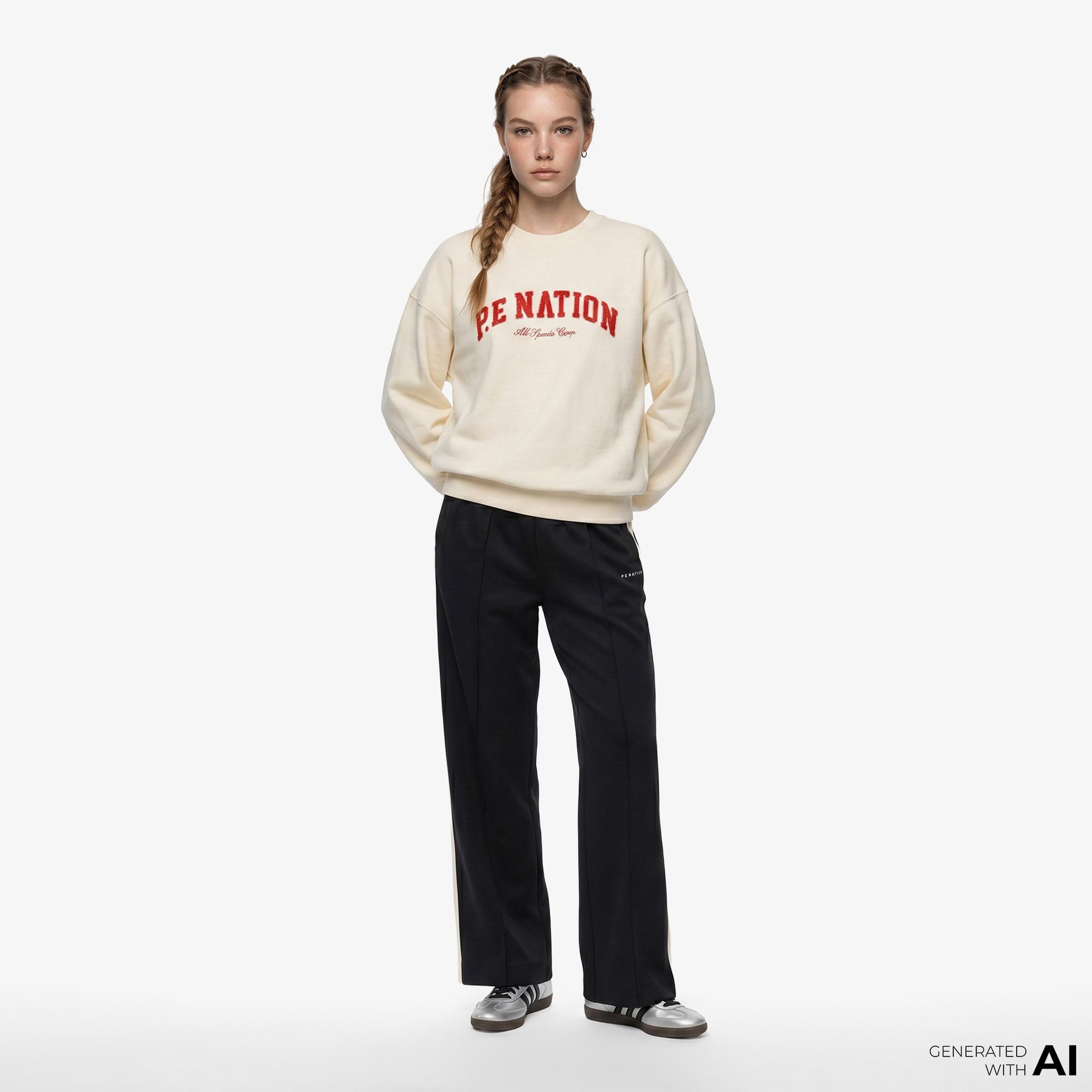 P.E Nation Heritage Kadın Krem Rengi Sweatshirt