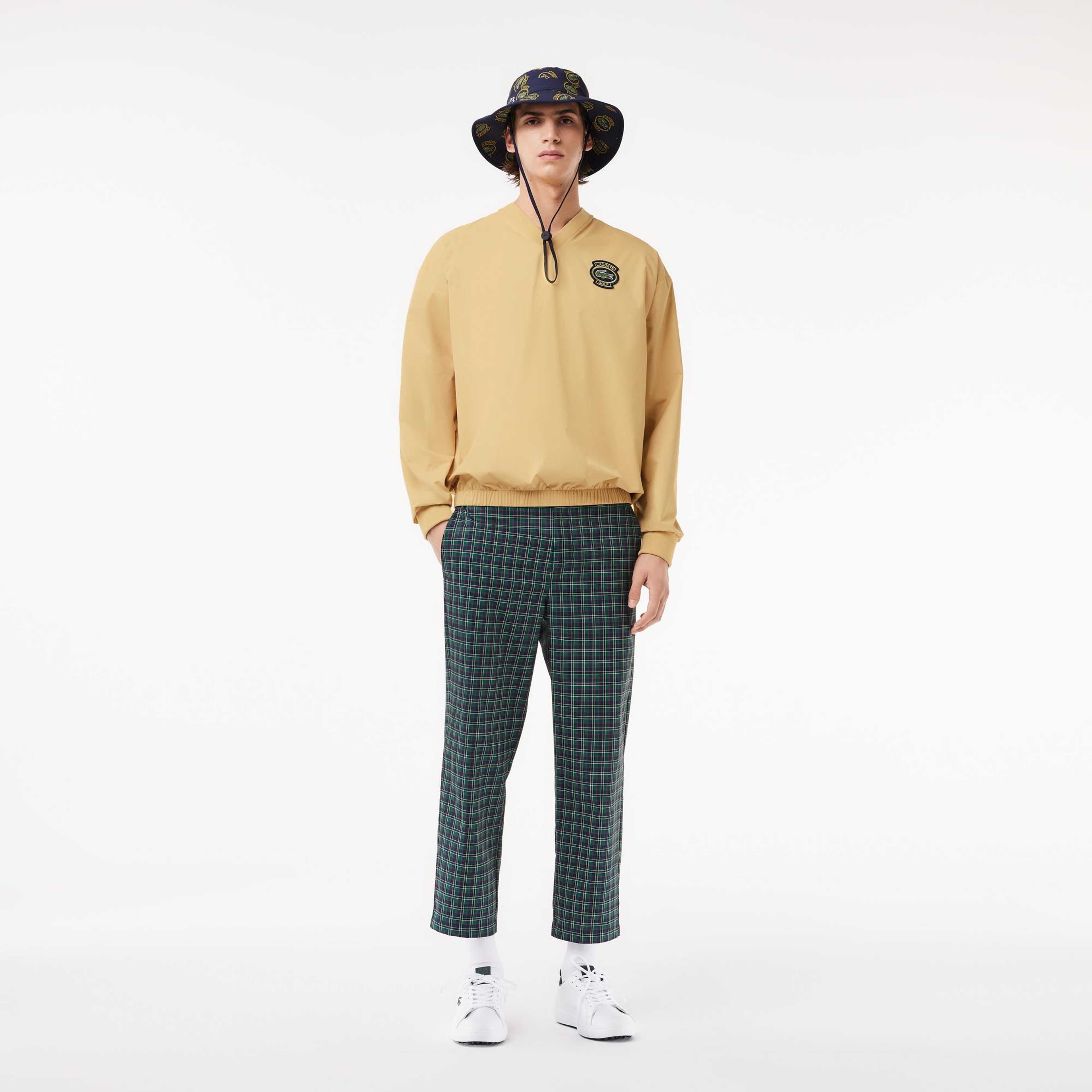 Erkek Loose Fit V Yaka Sarı Sweatshirt