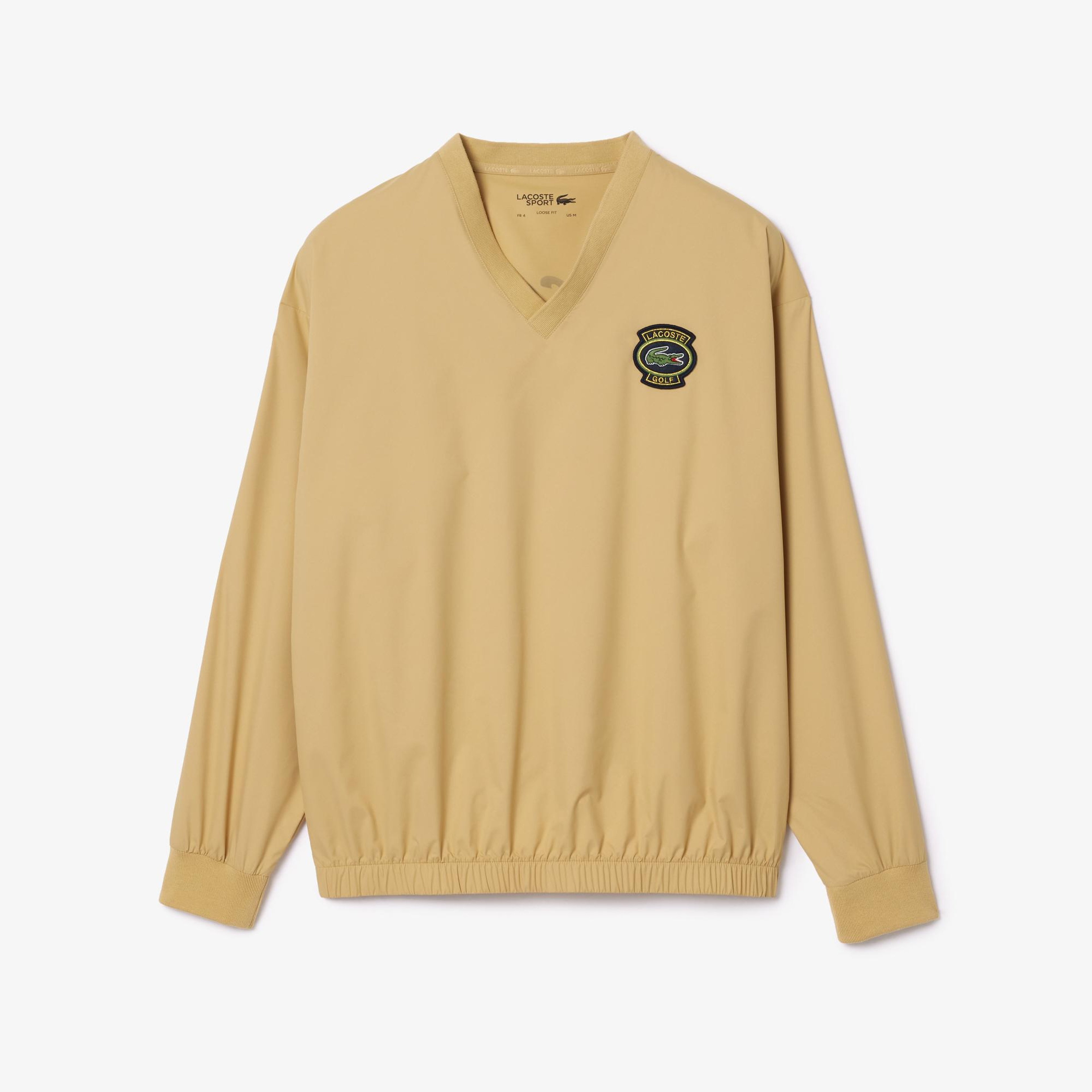 Erkek Loose Fit V Yaka Sarı Sweatshirt
