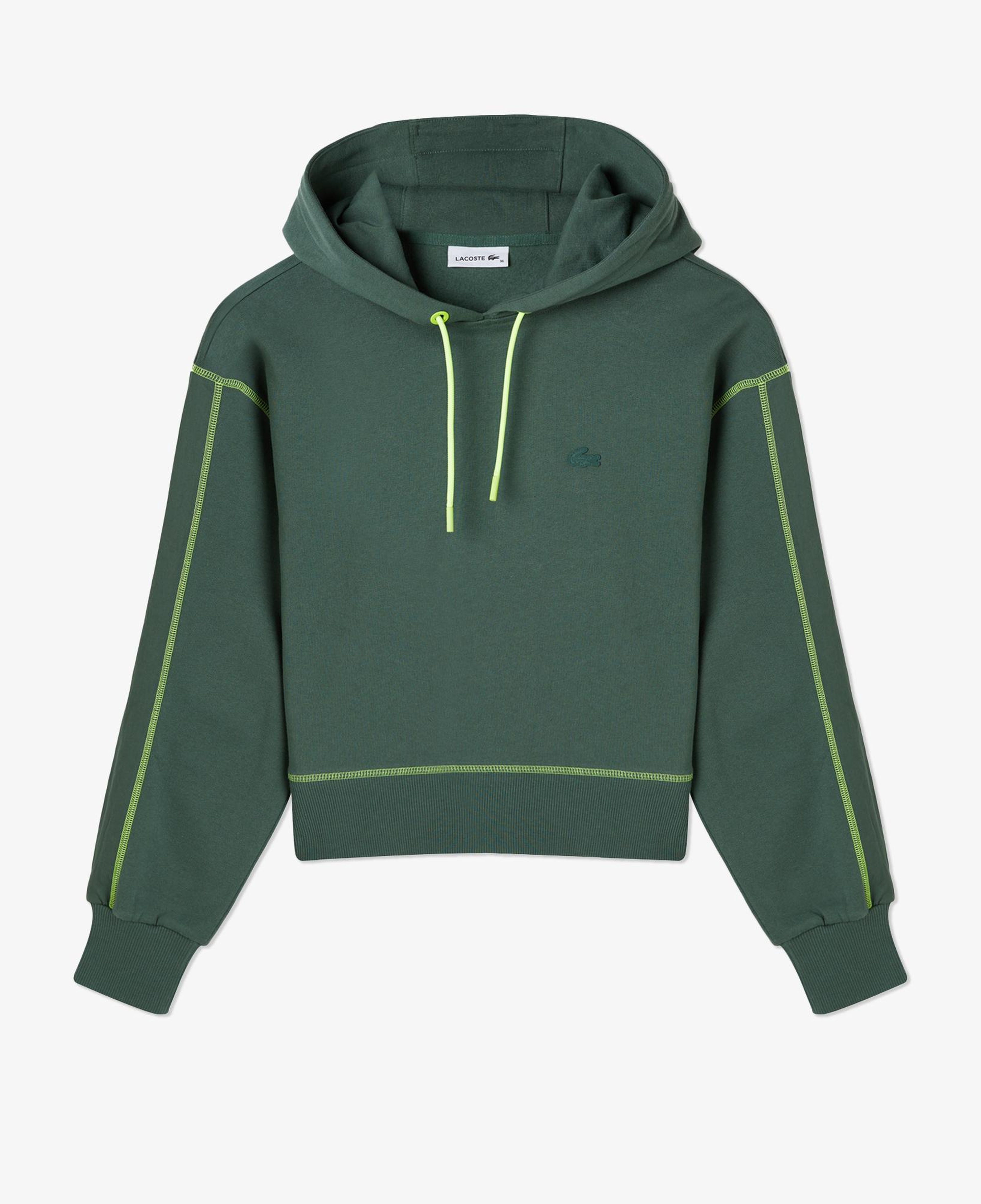 Kadın Relaxed Fit Kapüşonlu Renk Bloklu Haki Sweatshirt