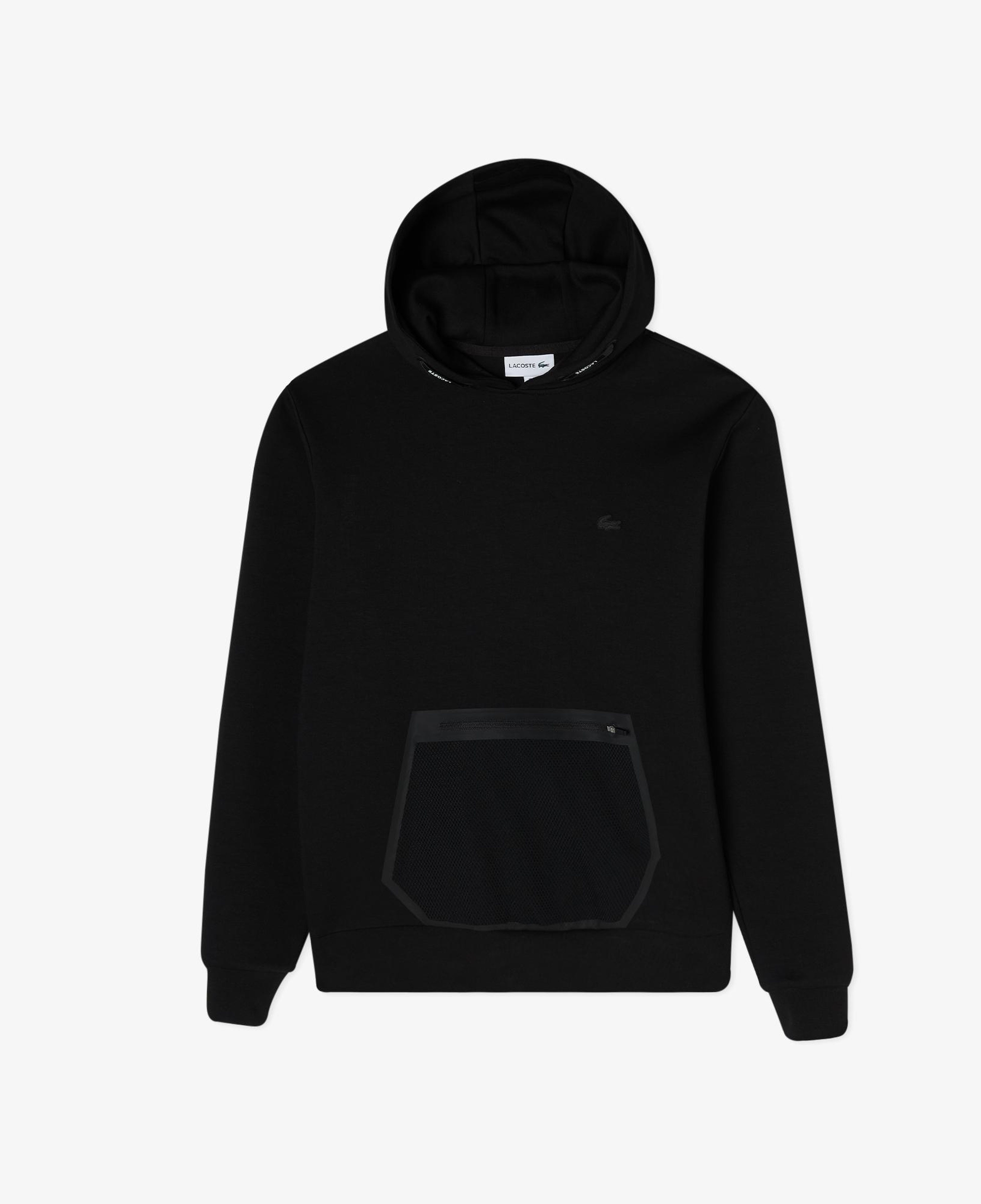 Erkek Slim Fit Kapüşonlu Siyah Sweatshirt