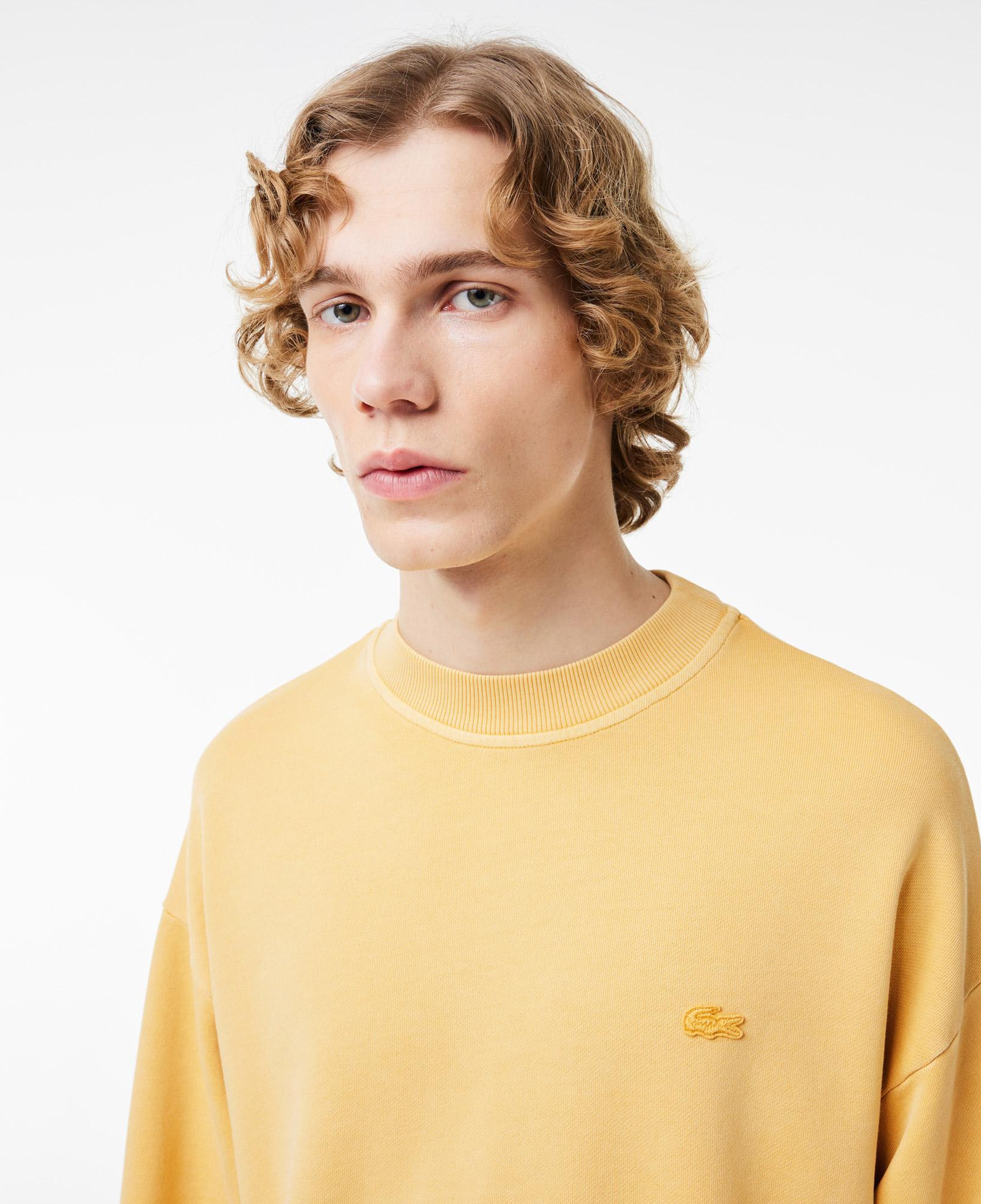 Erkek Loose Fit Bisiklet Yaka Sarı Sweatshirt