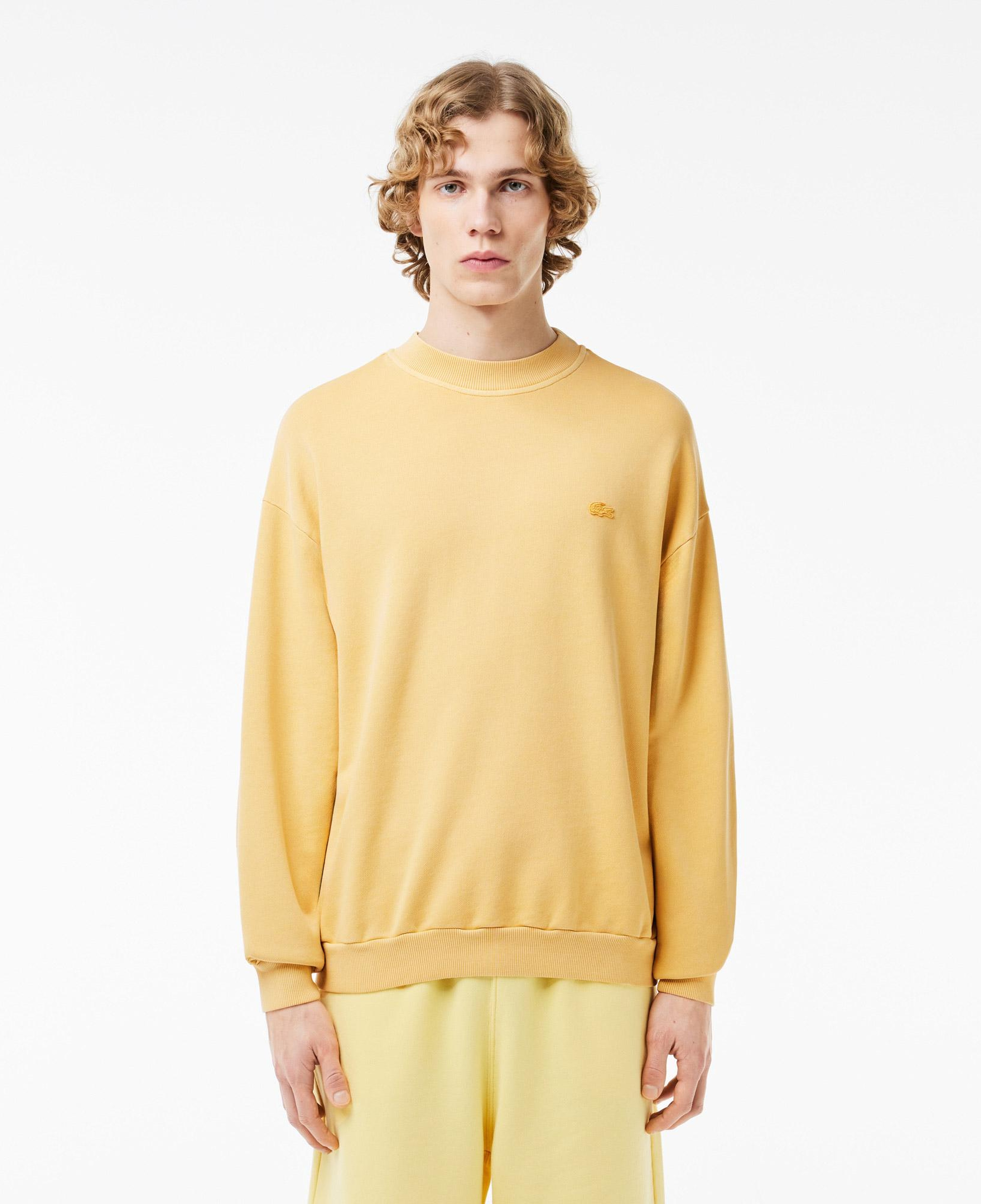 Erkek Loose Fit Bisiklet Yaka Sarı Sweatshirt