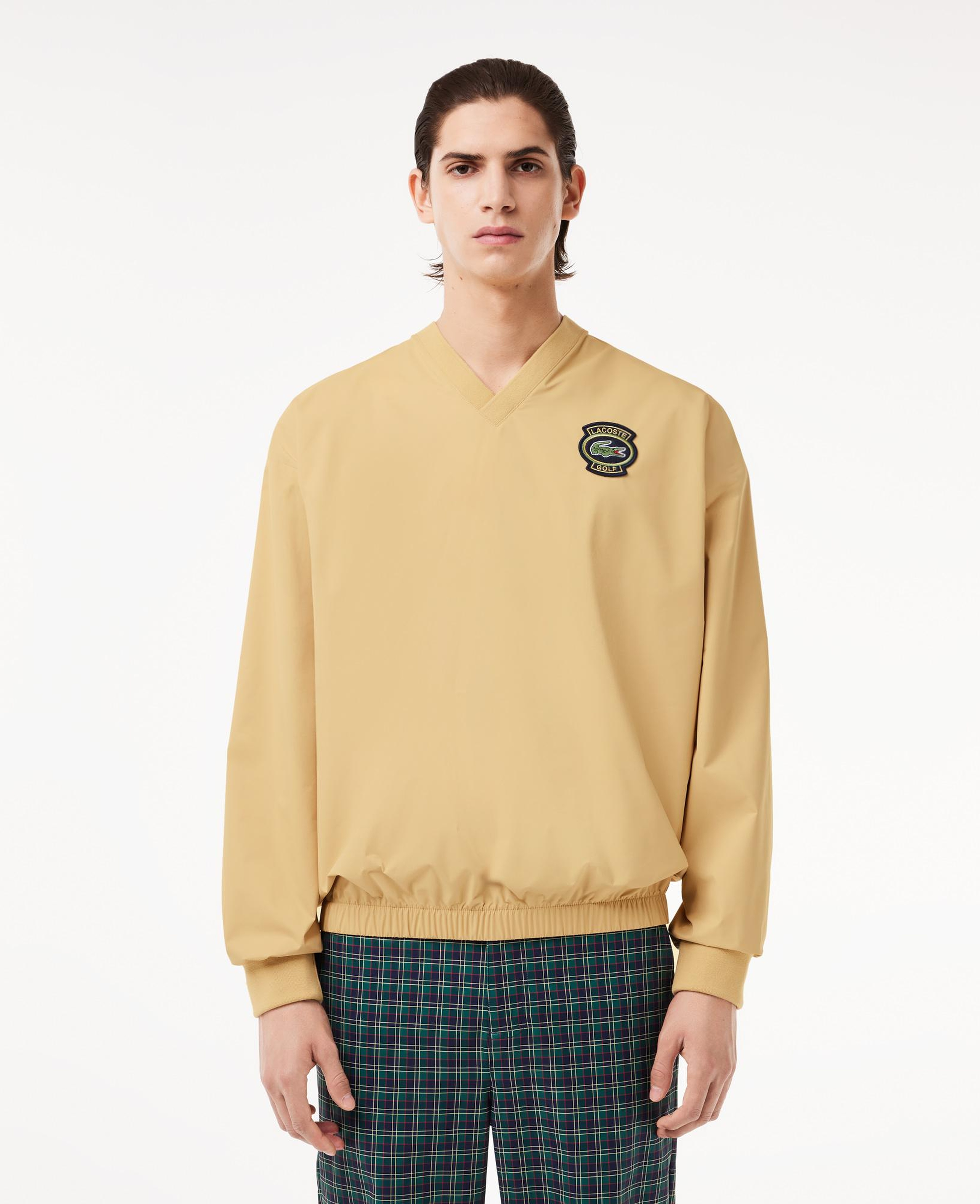 Erkek Loose Fit V Yaka Sarı Sweatshirt