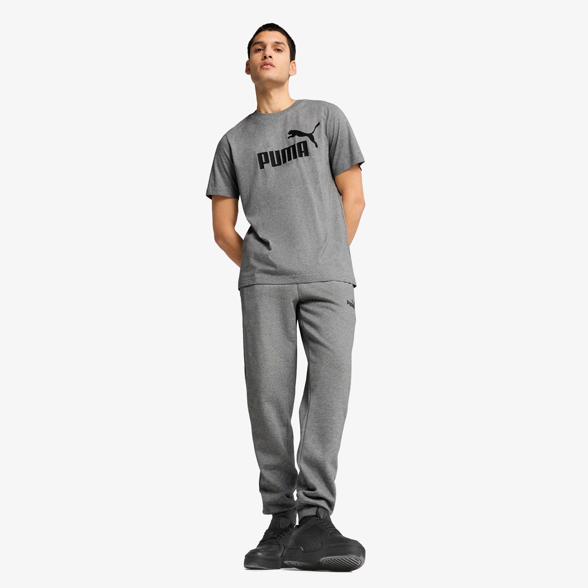 Puma Essentials No. 1 Logo Erkek Gri T-Shirt