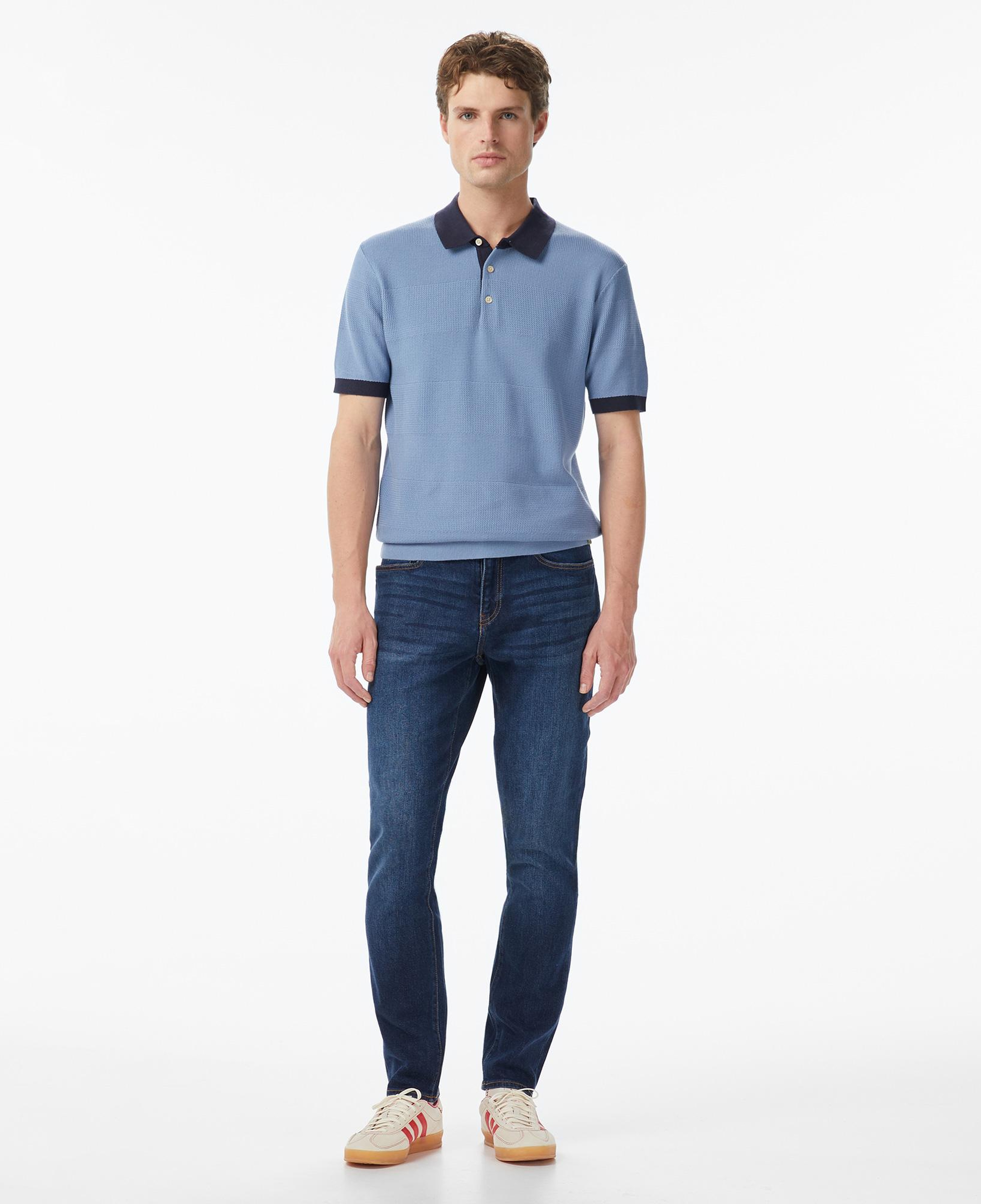 Scotch&Soda Knitted Tone On Tone Striped Regular Fit Erkek Lacivert Polo