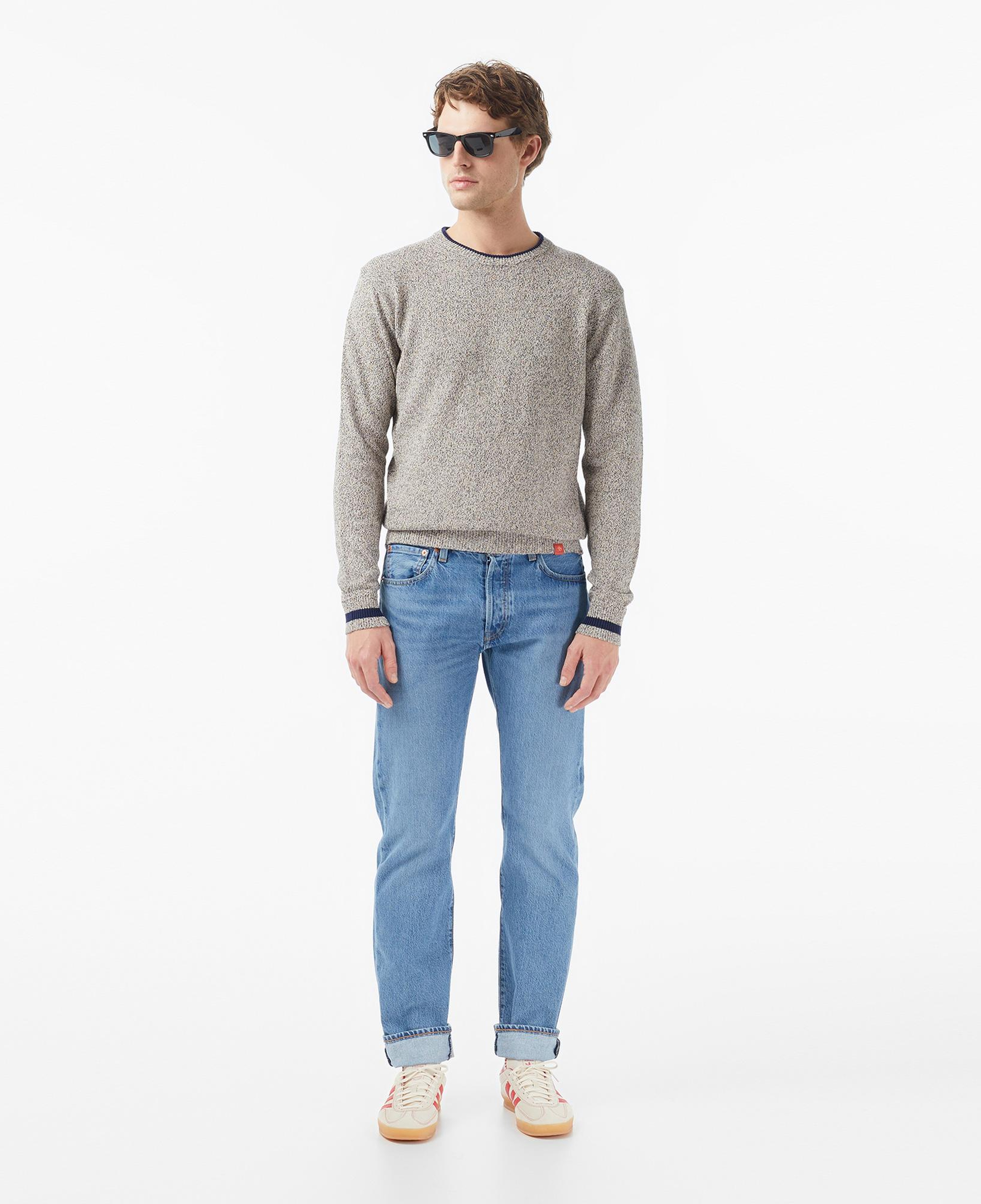 Scotch&Soda Melange Regular Fit Crew Neck Erkek Kahverengi Triko