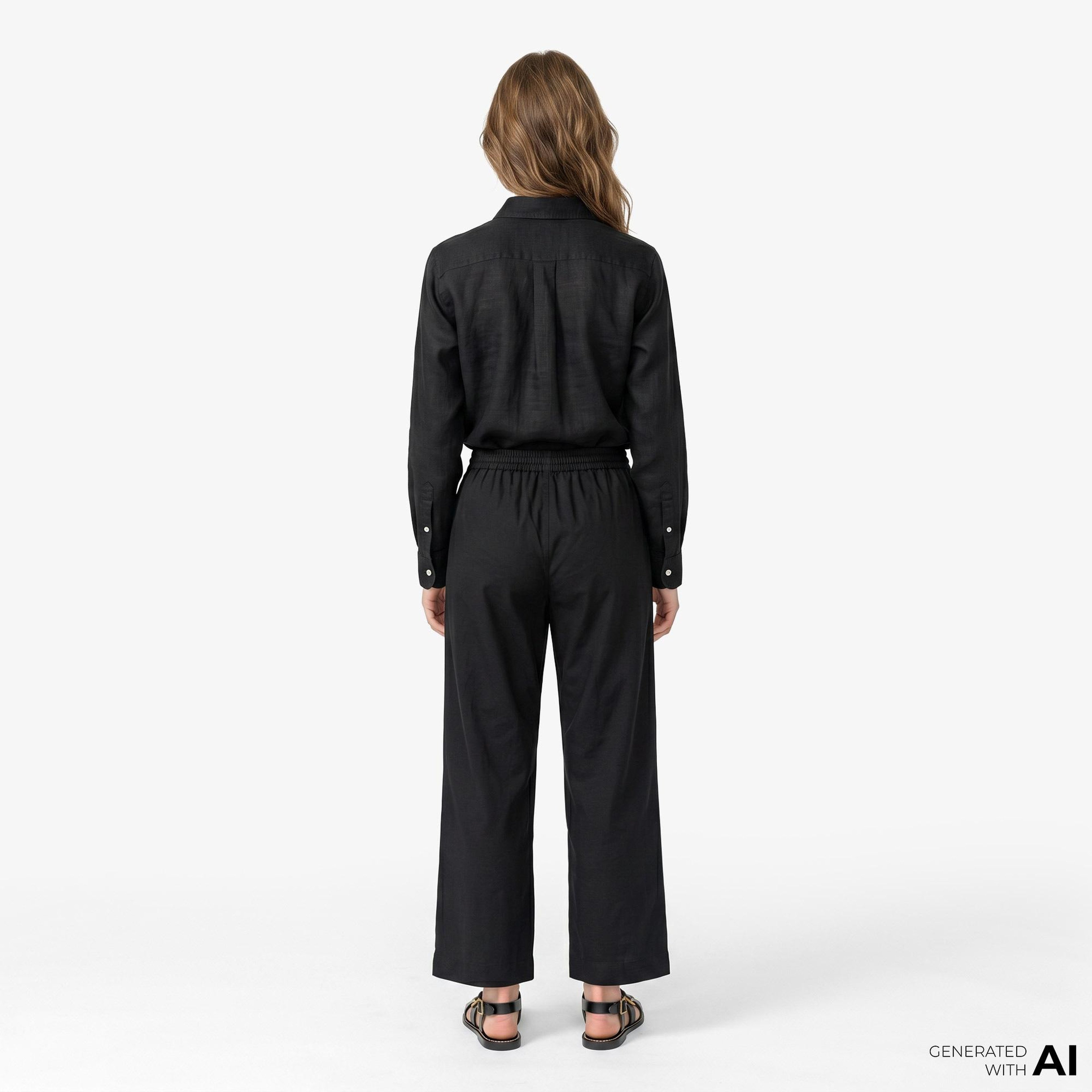 Polo Ralph Lauren Smocked Pull On Kadın Siyah Pantolon