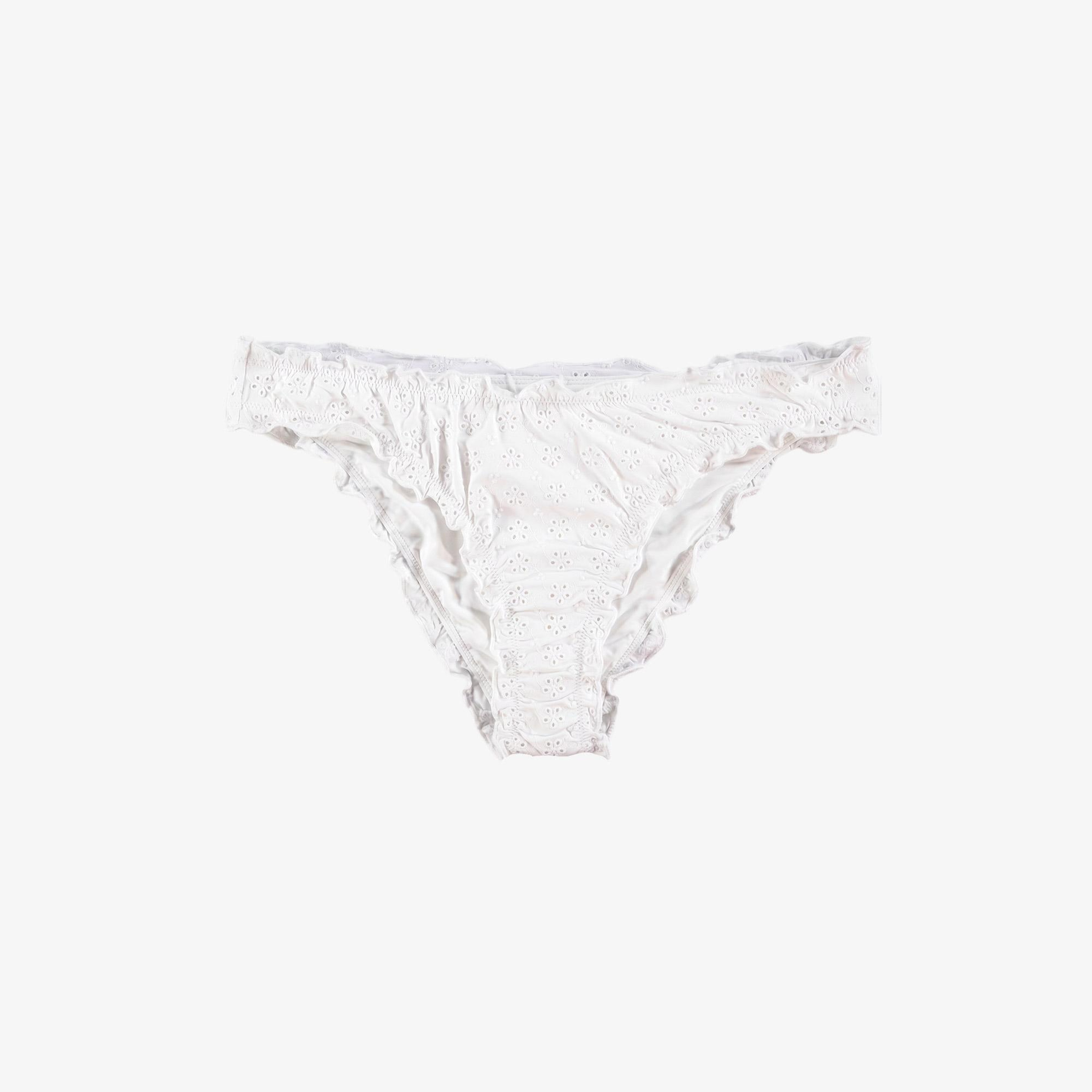Polo Ralph Lauren Ruffle High Leg Scoop Kadın Beyaz Bikini Altı