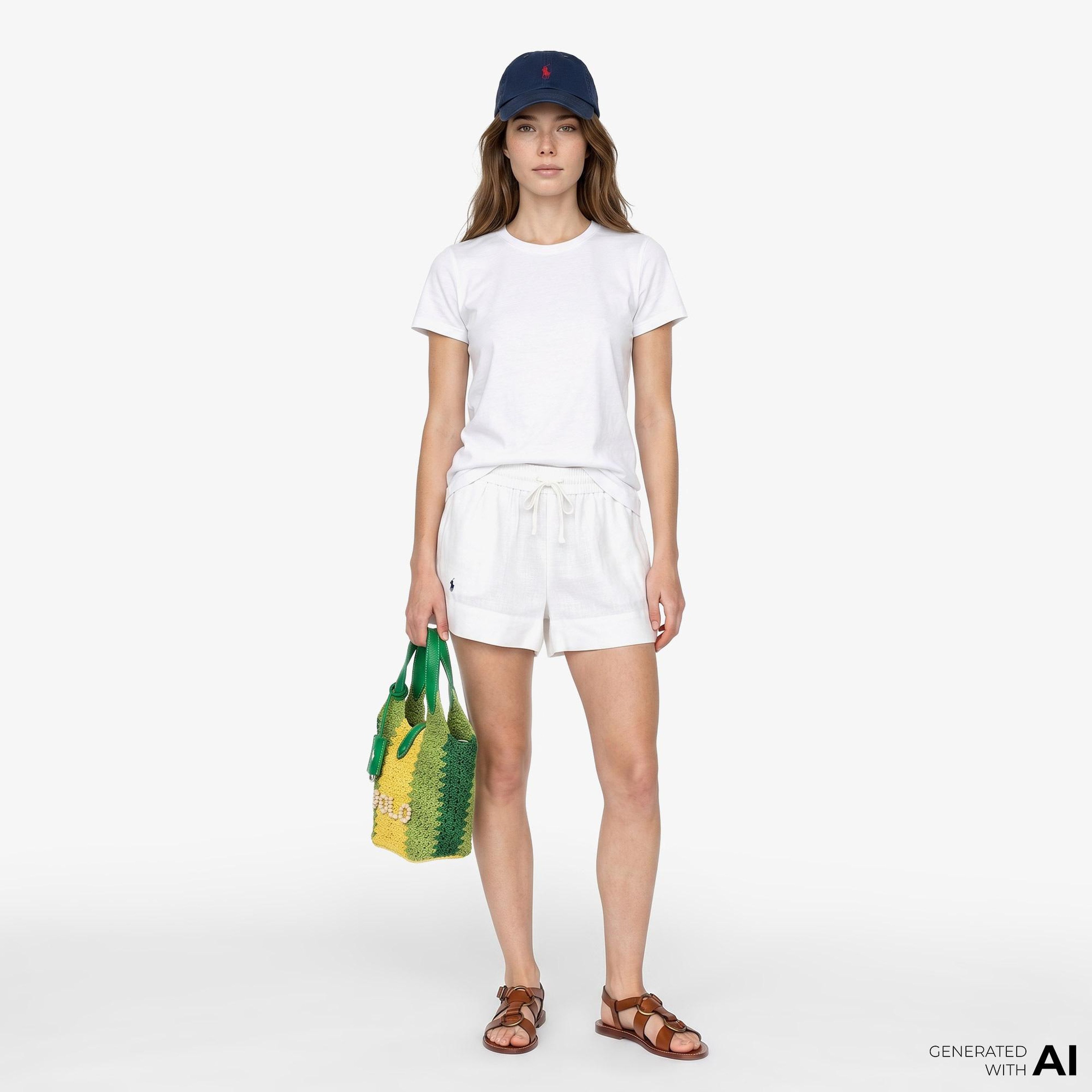 Polo Ralph Lauren Boyfriend Kadın Beyaz Şort