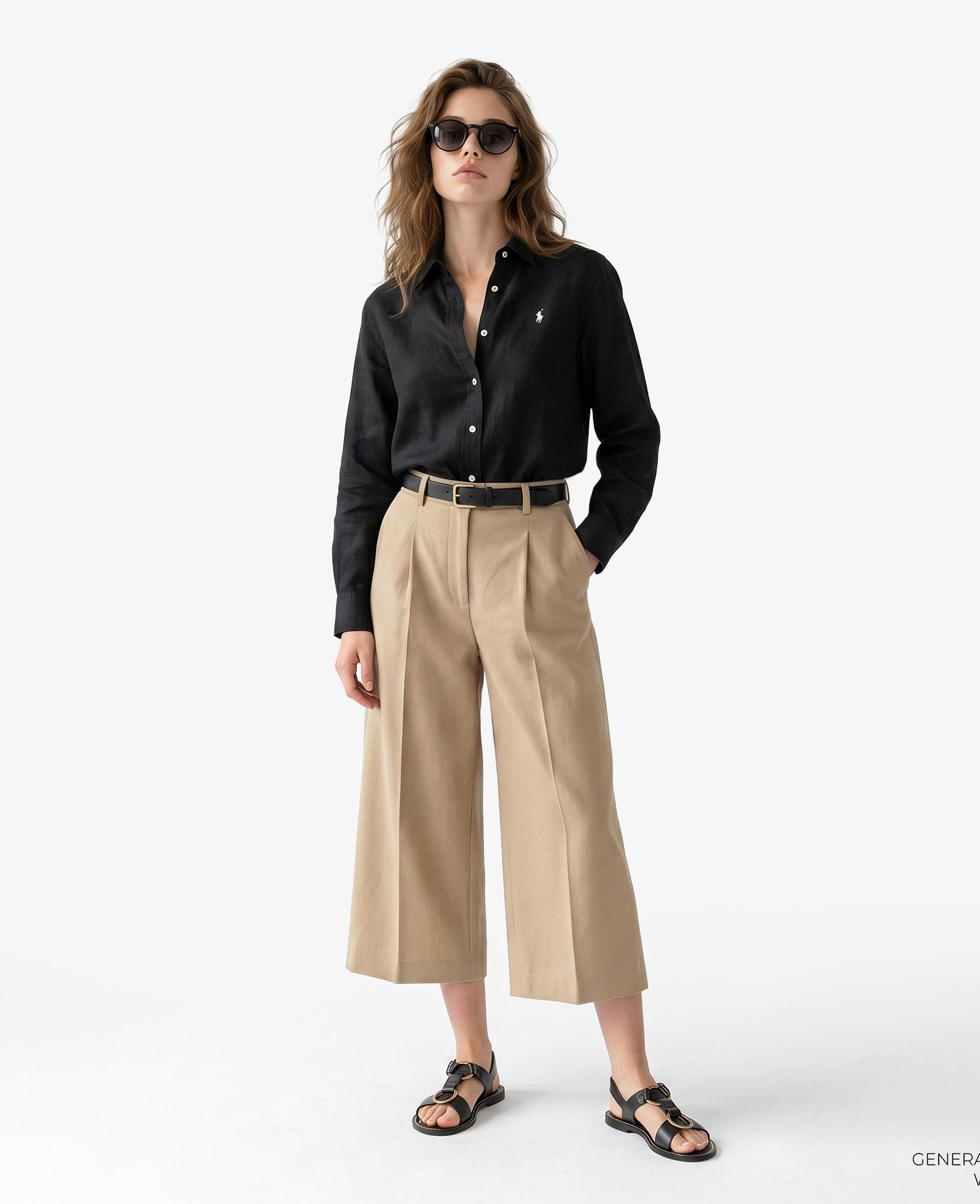 Polo Ralph Lauren Boyfriend Kadın Siyah Gömlek