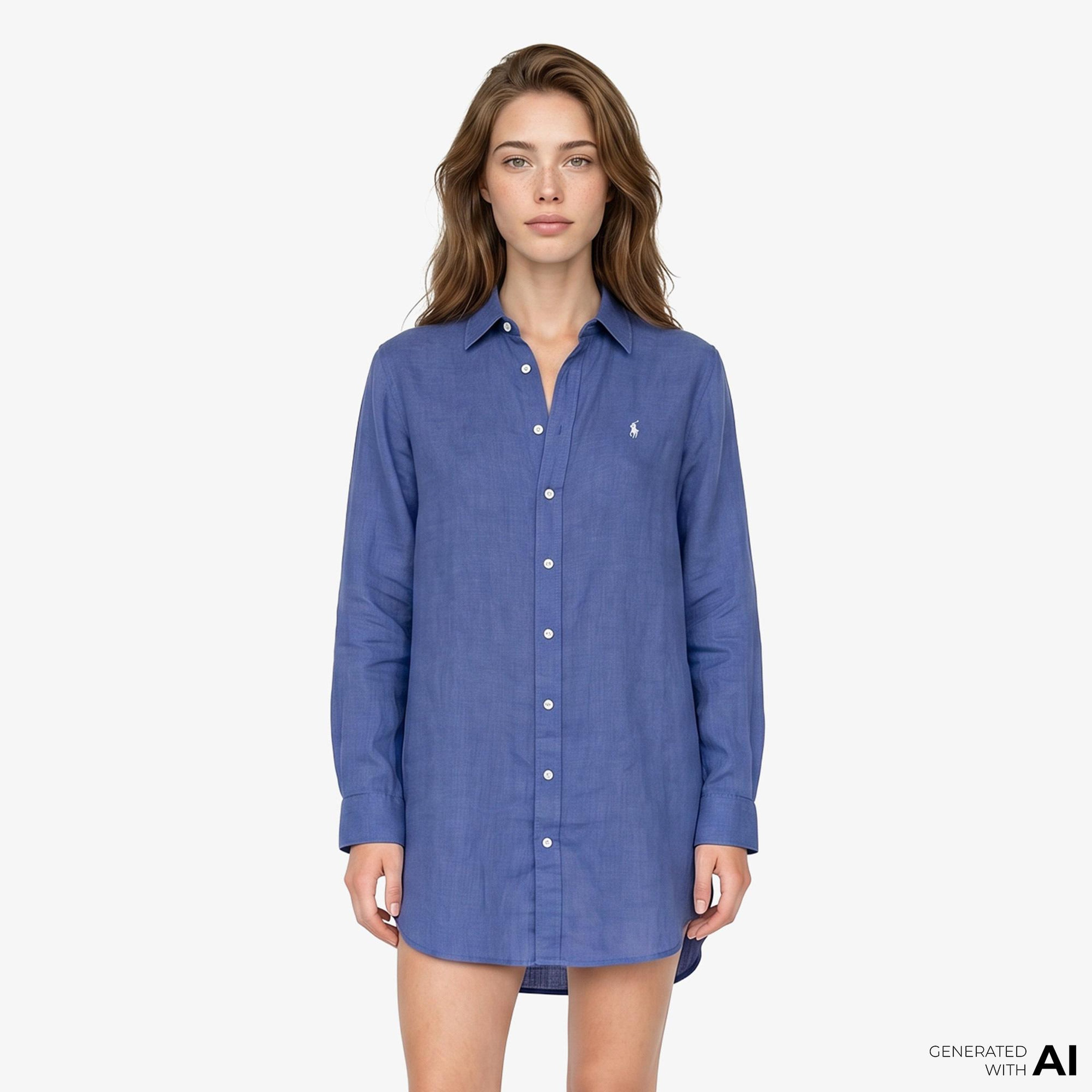 Polo Ralph Lauren Boyfriend Kadın Koyu Mavi Gömlek