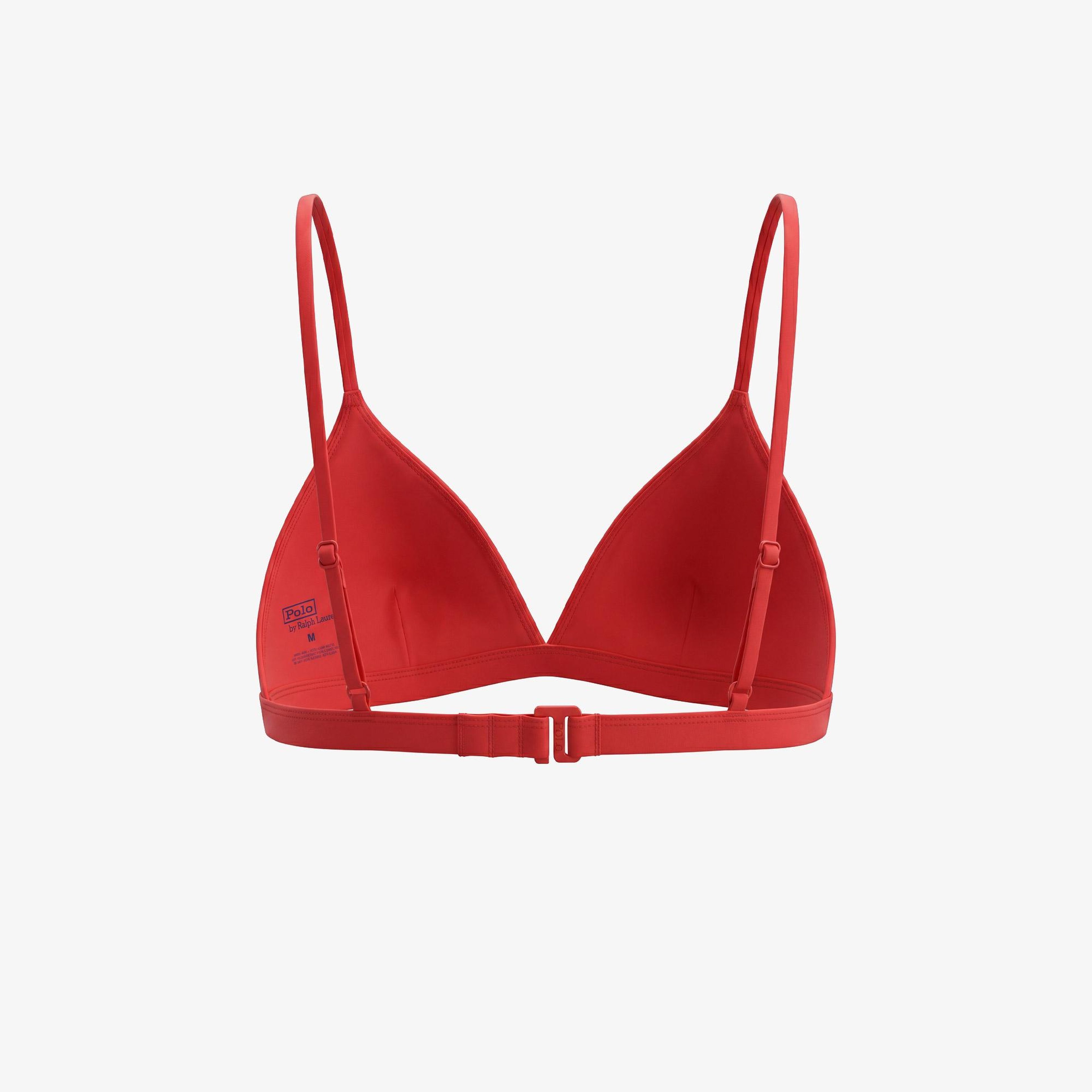 Polo Ralph Lauren V Yaka Kadın Kırmızı Bikini Üstü