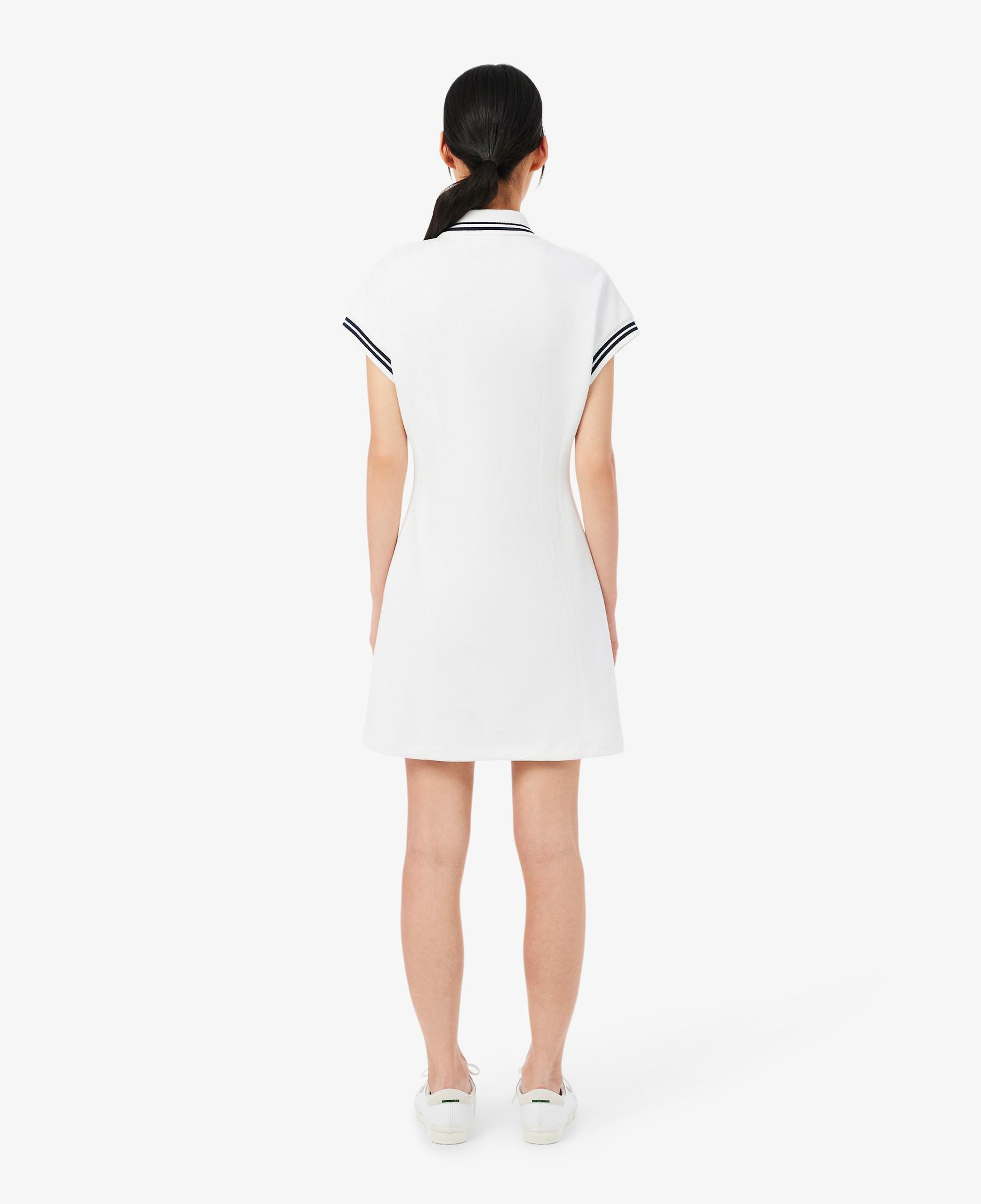 Kadın Slim Fit Kısa Kollu Polo Yaka Beyaz Elbise