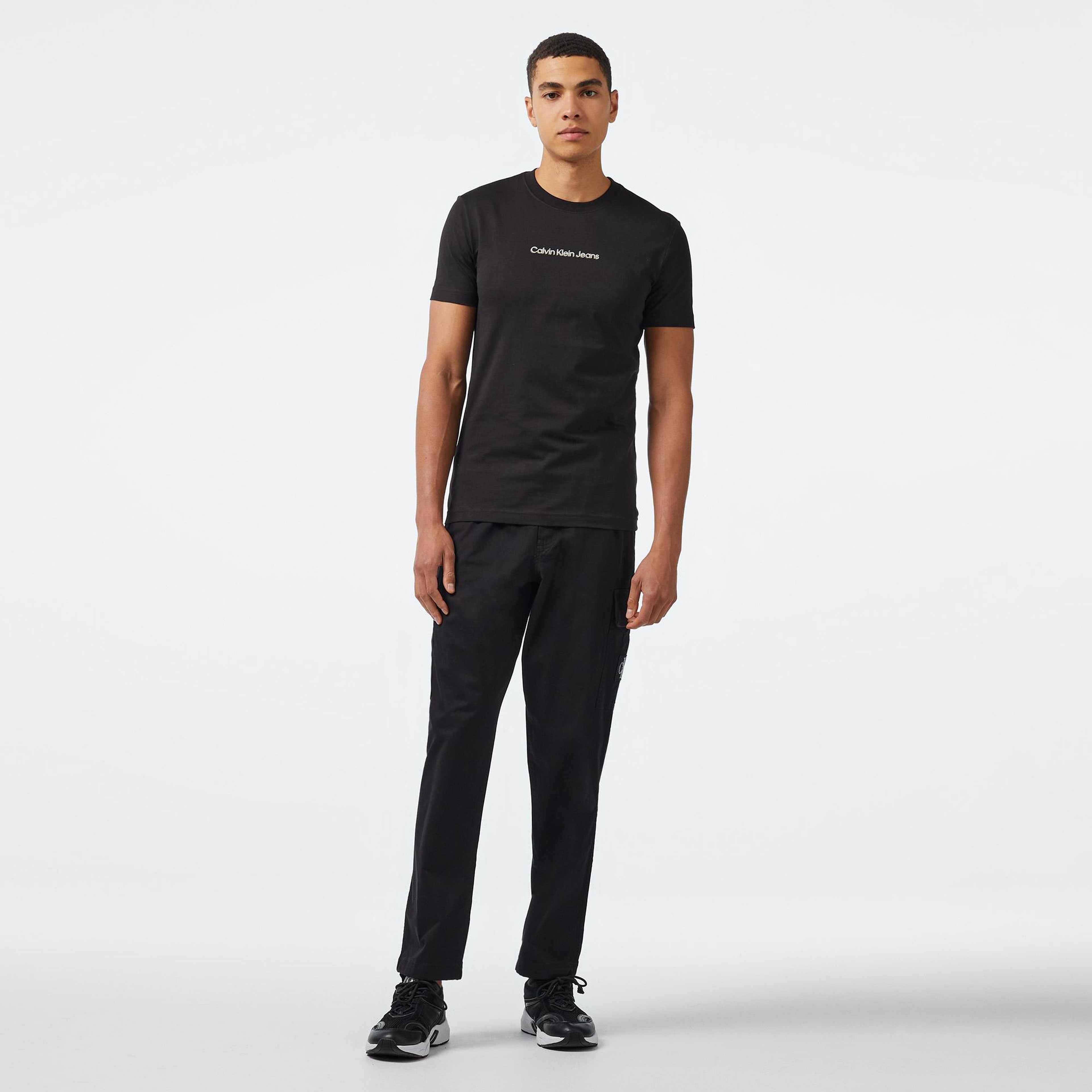 Calvin Klein Jeans Regular Straight Erkek Siyah Kargo Pantolon