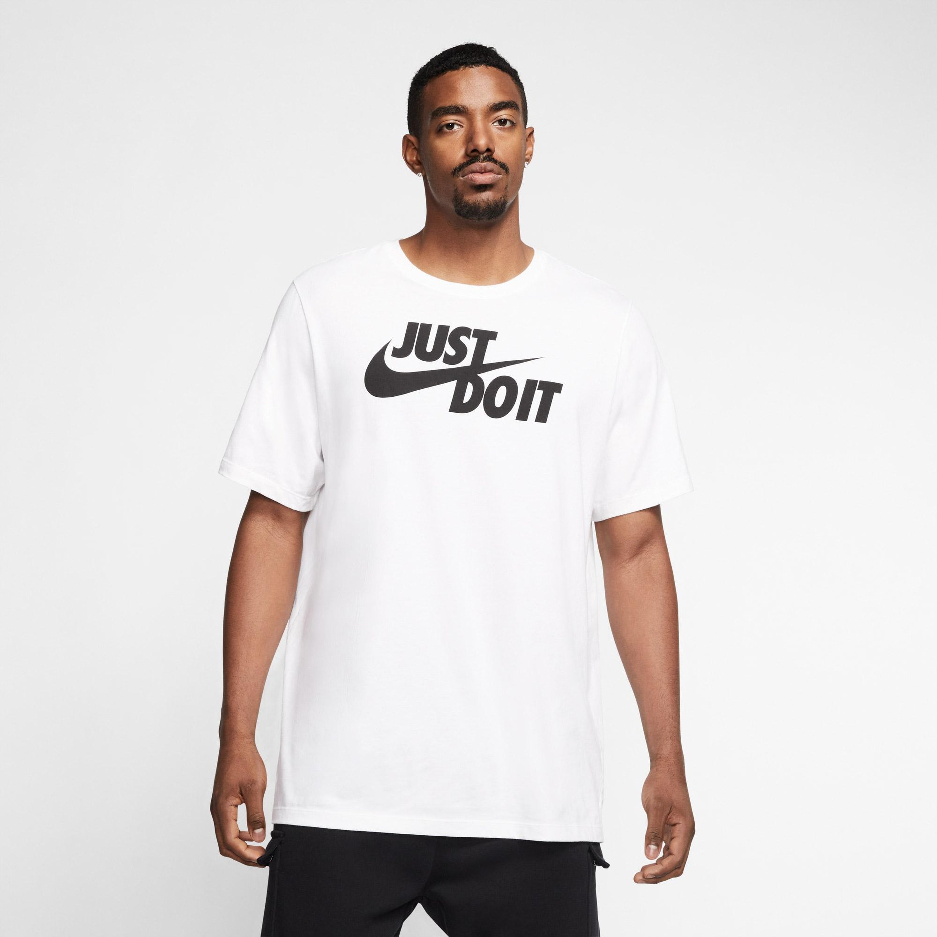 Nike Sportswear Just Do It Swoosh Erkek Beyaz T-Shirt