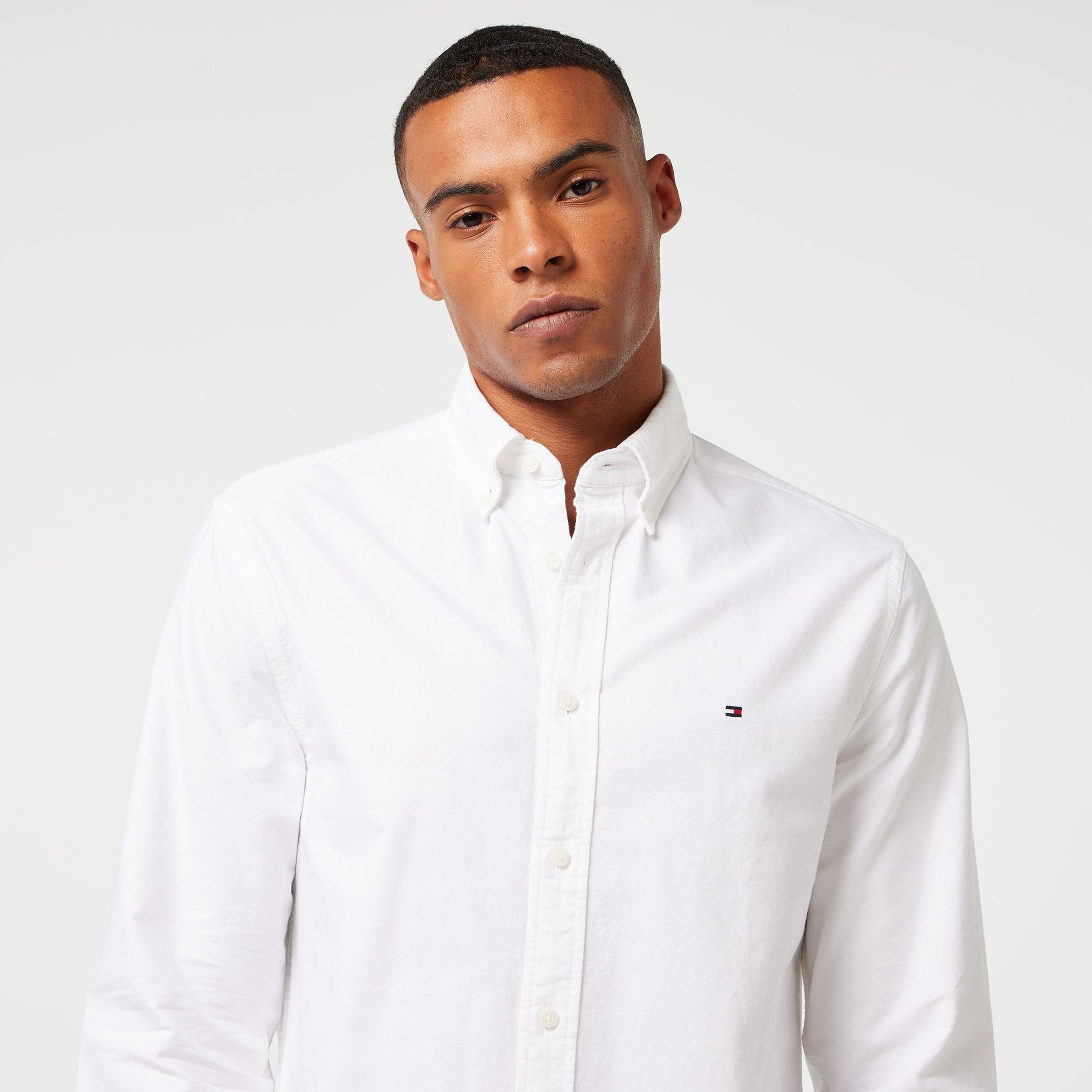 Tommy Hilfiger Solid Heritage Oxford Erkek Beyaz Gömlek