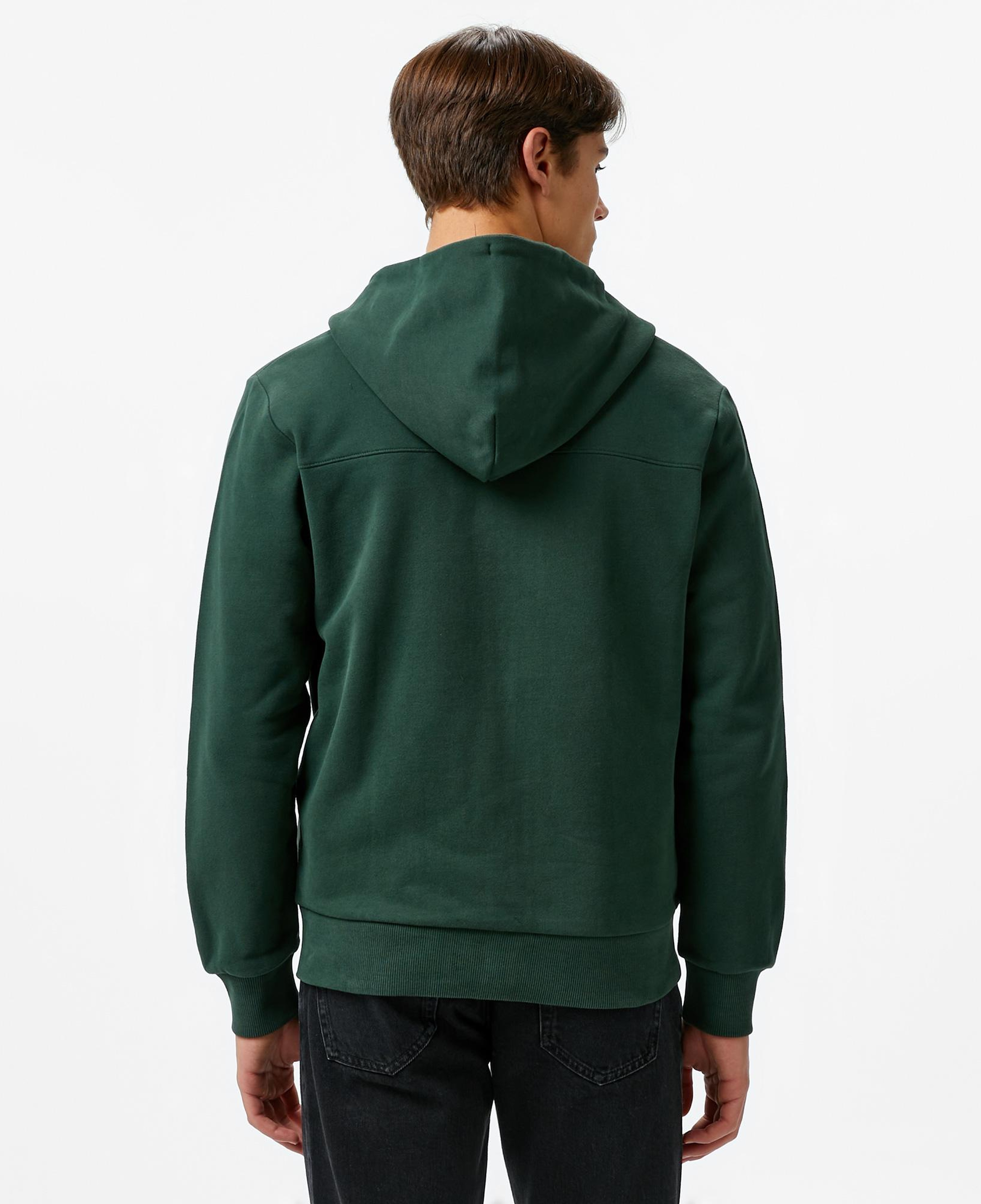 Calvin Klein Embroıdered Logo Zip Through Erkek Yeşil Hoodie