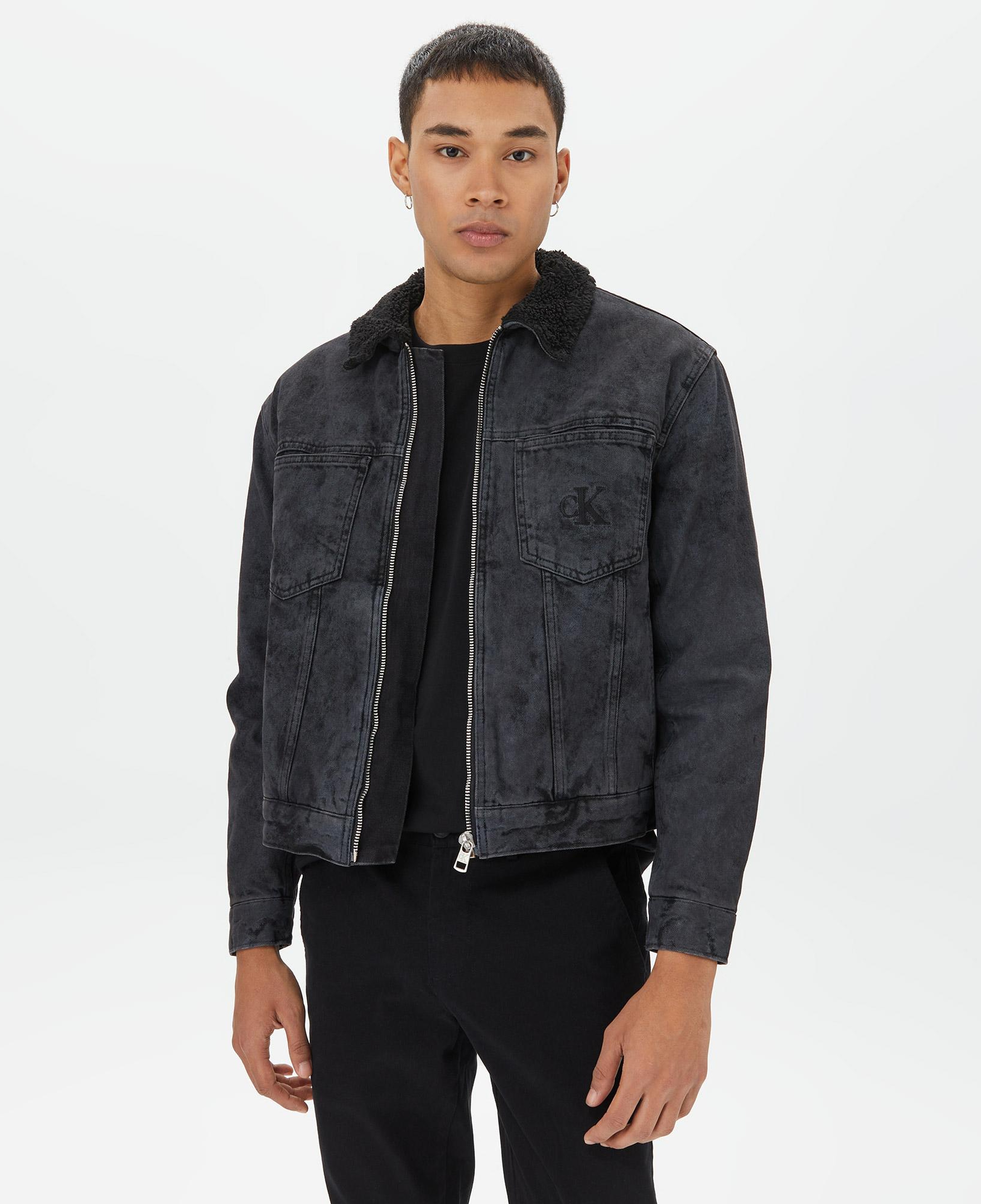 Calvin Klein Jeans Regular Sherpa Denim Zip Erkek Gri Mont
