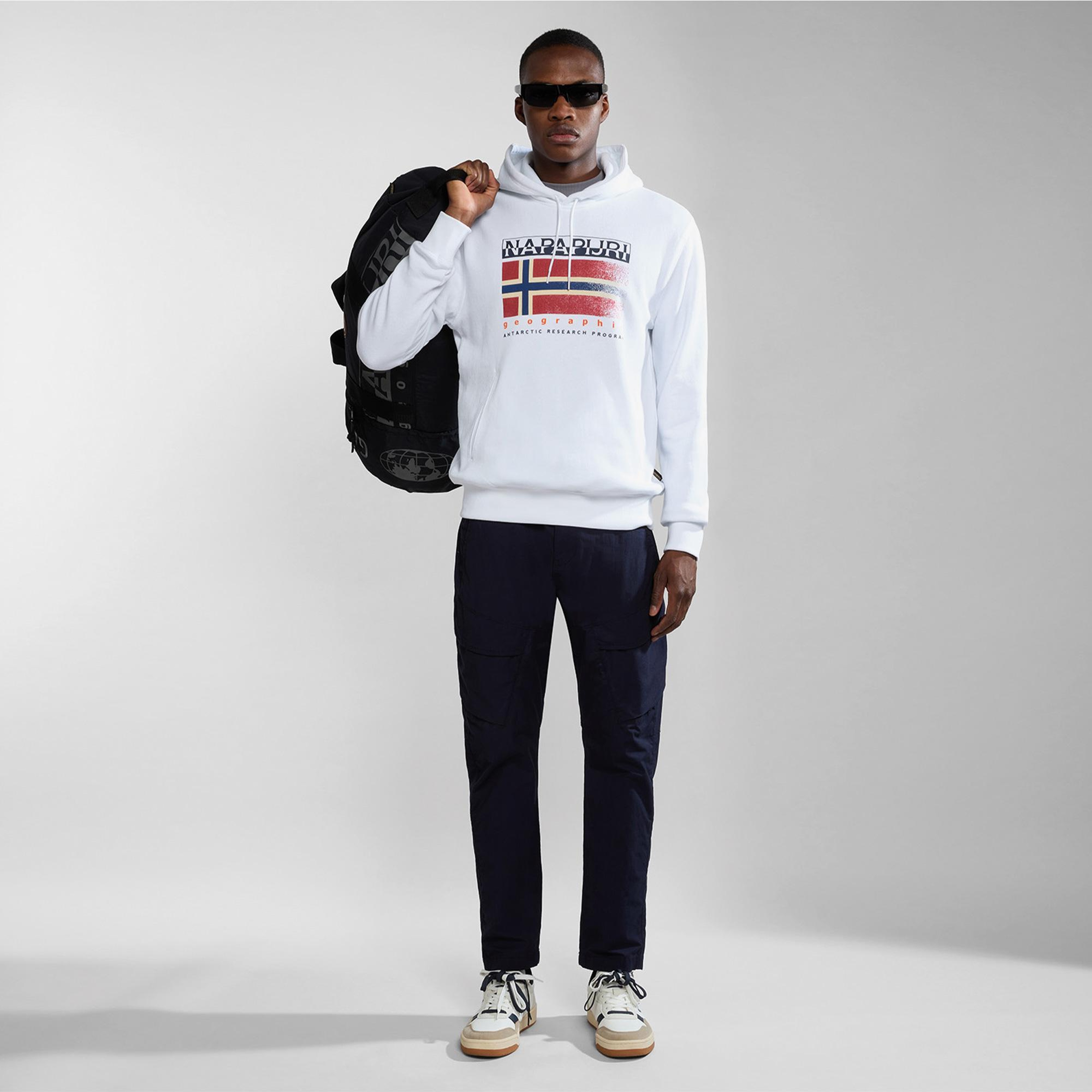 Napapijri B-Kreis Erkek Beyaz Sweatshirt