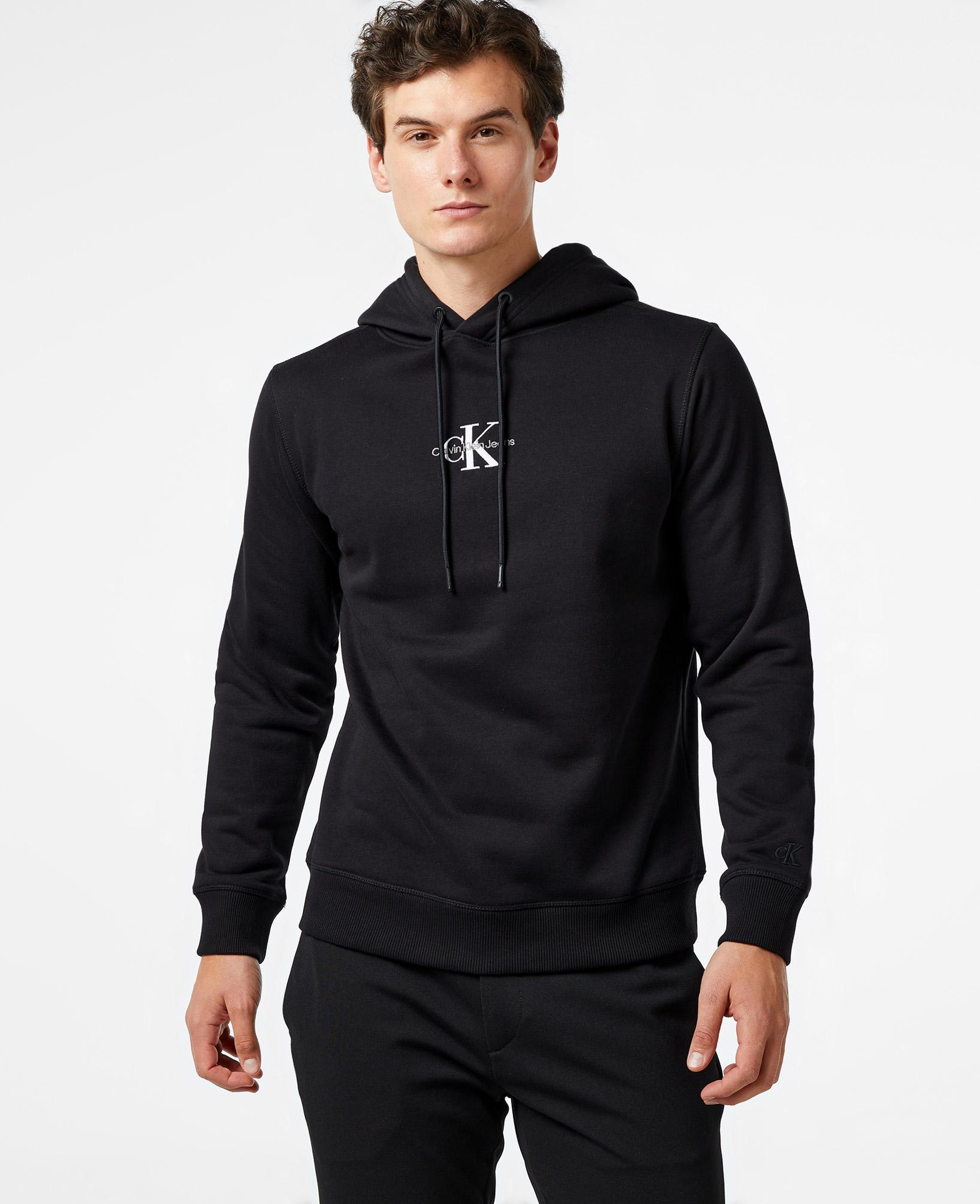 Calvin Klein Jeans Monologo Erkek Siyah Hoodie