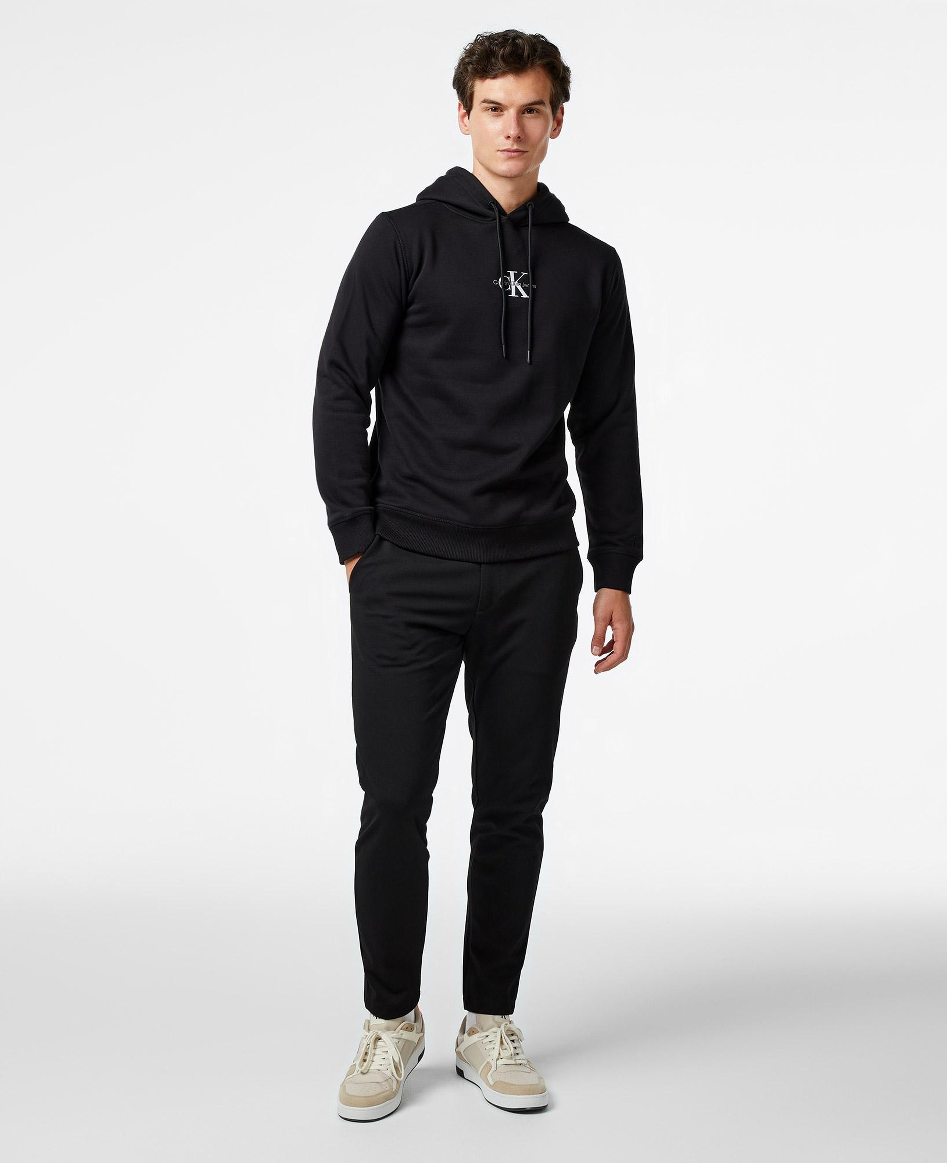 Calvin Klein Jeans Monologo Erkek Siyah Hoodie