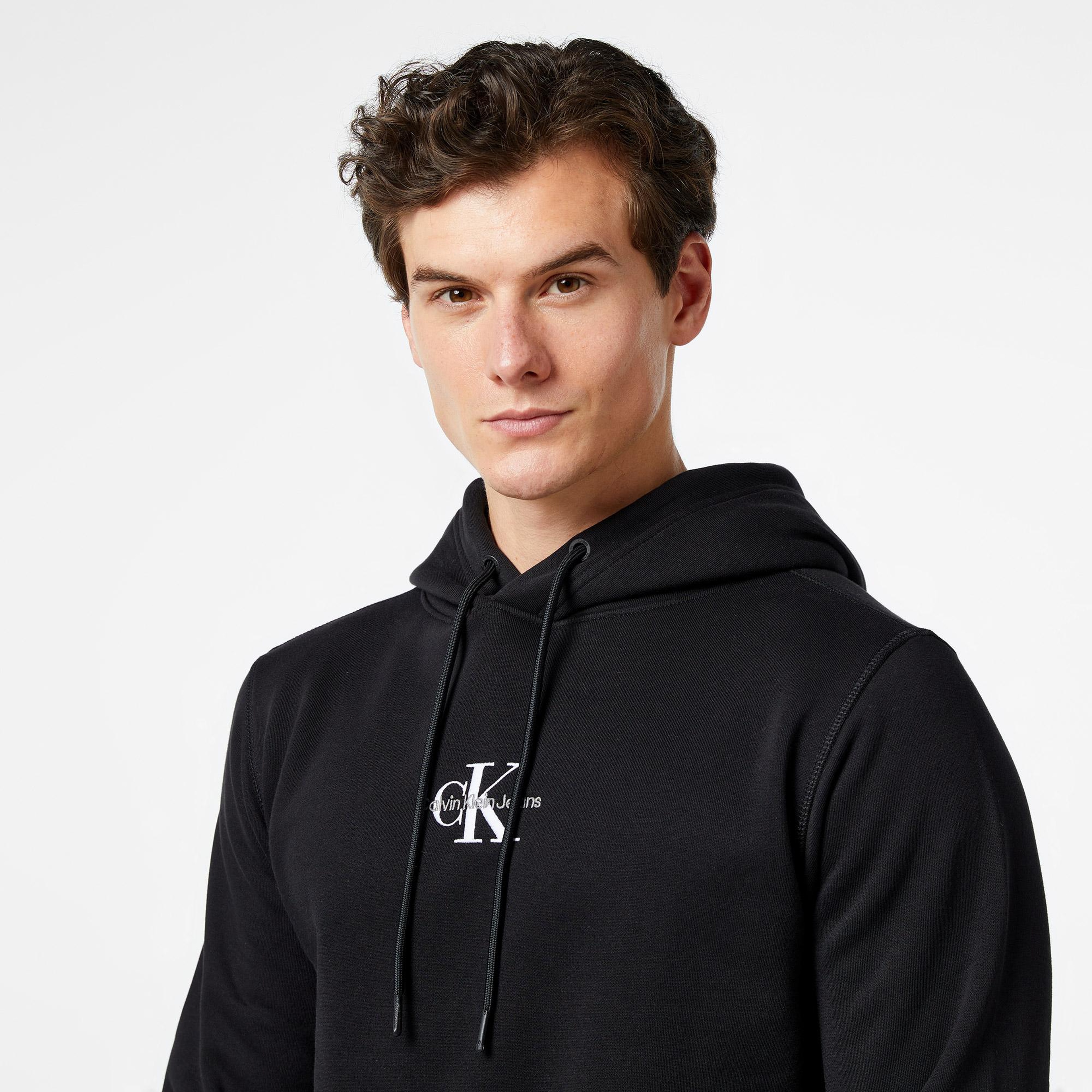 Calvin Klein Jeans Monologo Erkek Siyah Hoodie