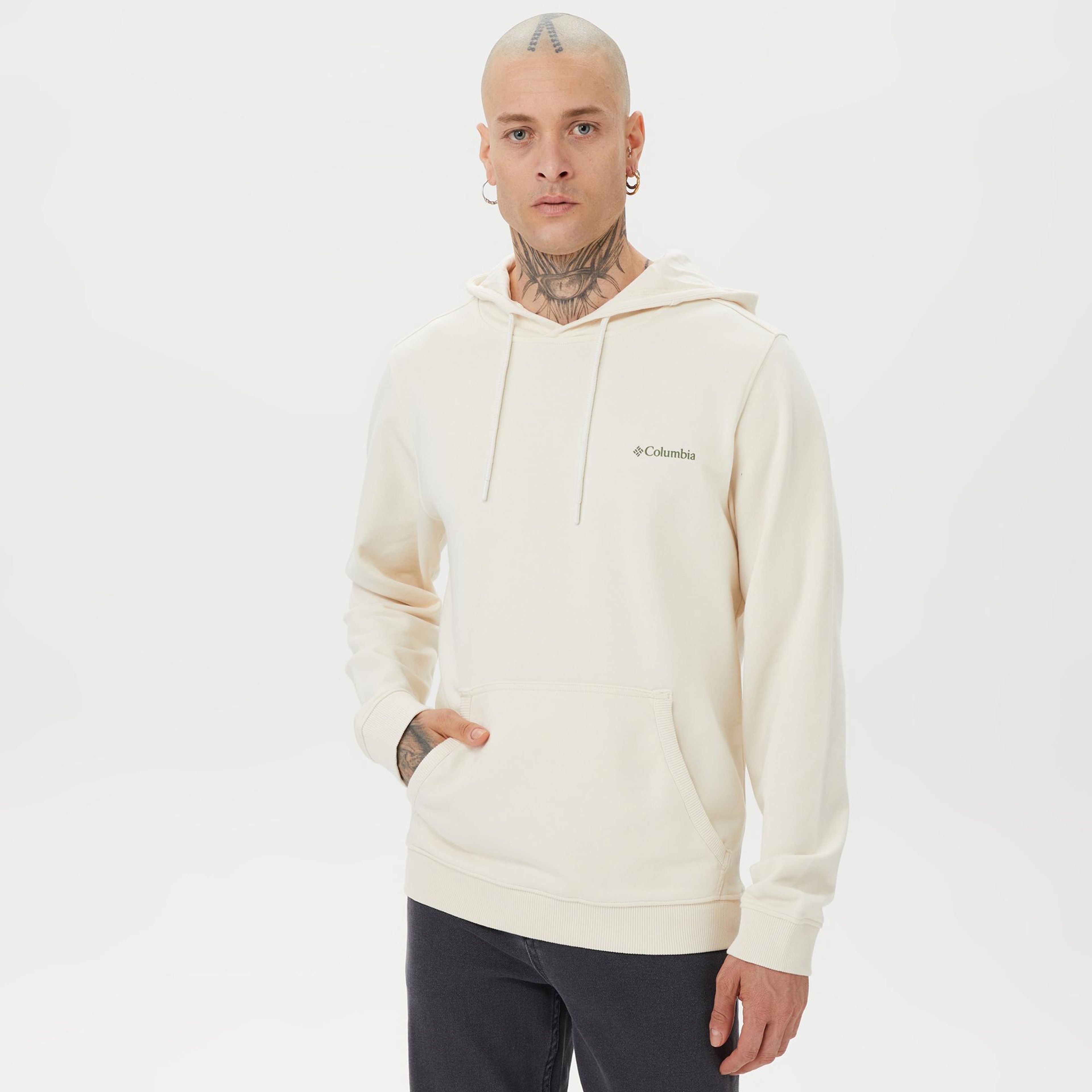 Columbia Basic Sm Logo Erkek Krem Sweatshirt