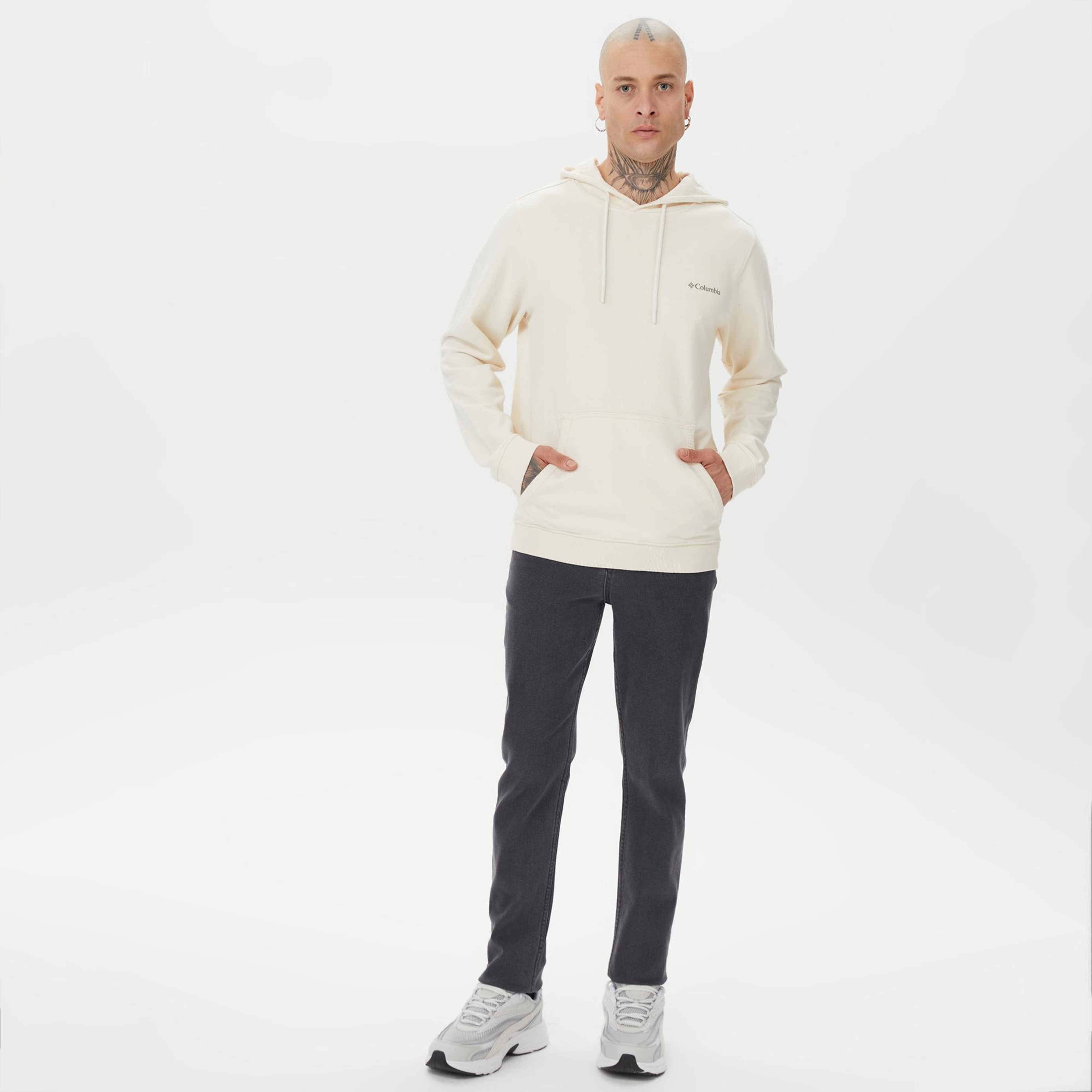 Columbia Basic Sm Logo Erkek Krem Sweatshirt