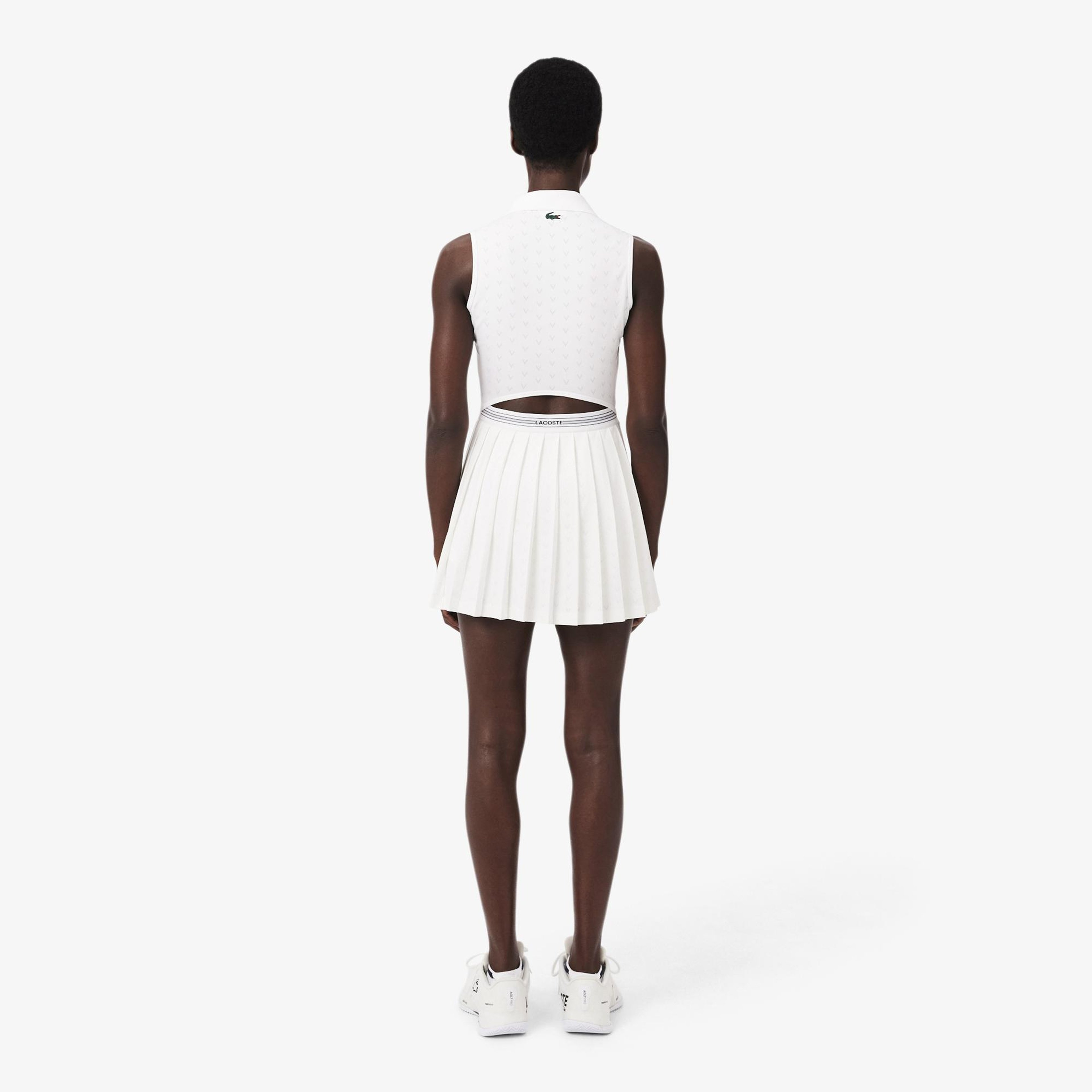 SPORT Kadın Slim Fit Kolsuz Polo Yaka Beyaz Elbise