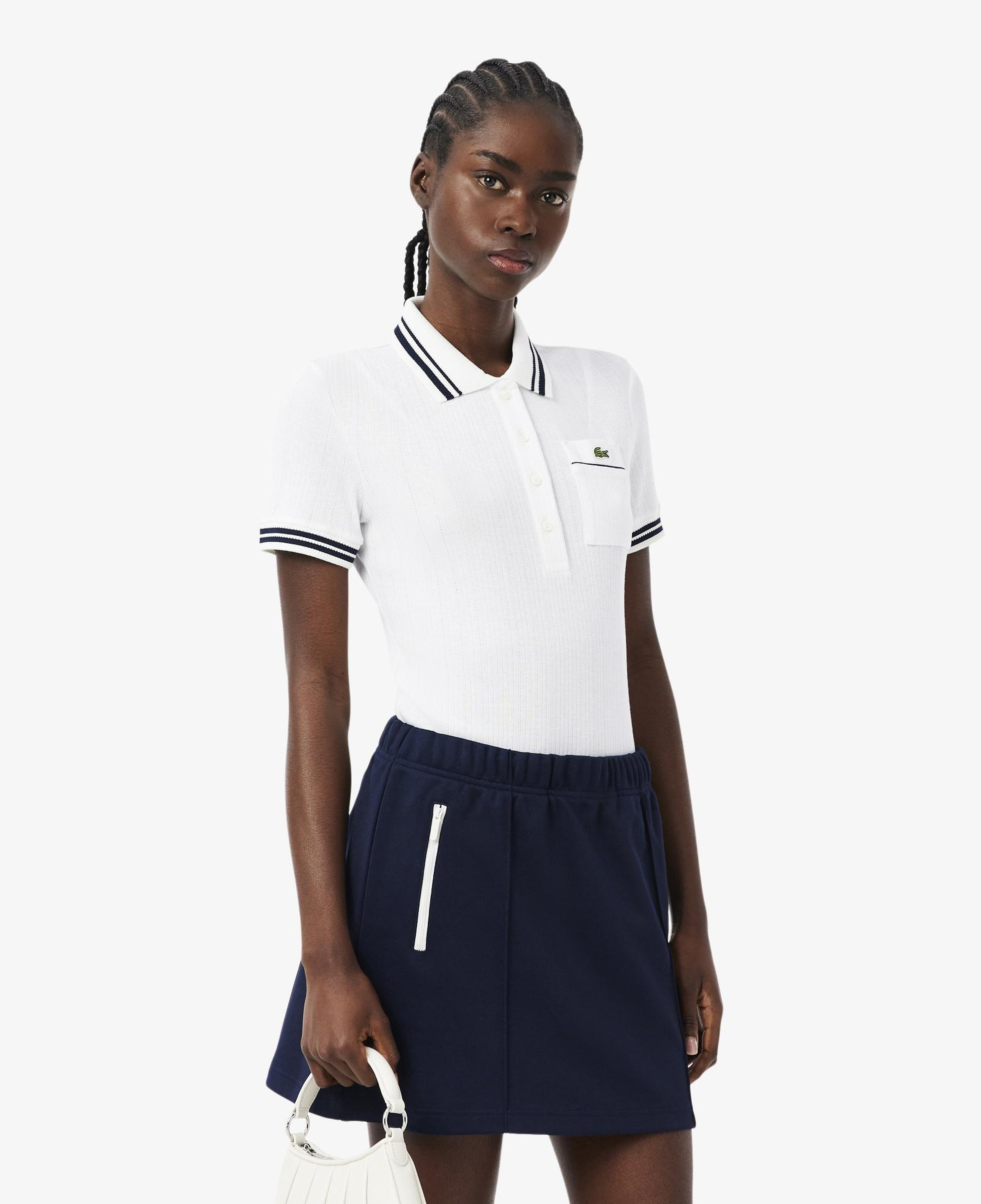 Kadın Slim Fit Beyaz Polo