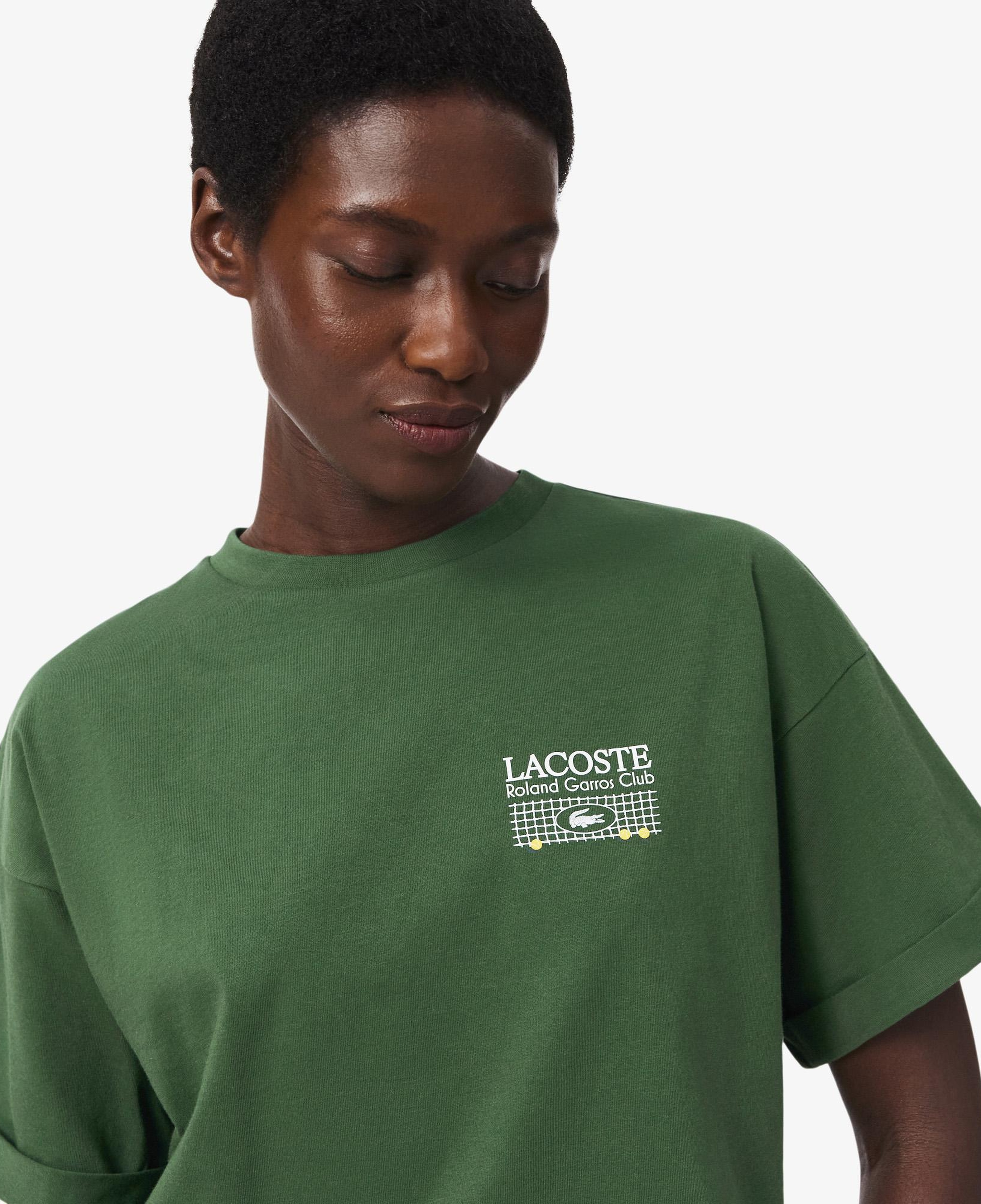 Kadın Relaxed Fit Baskılı Koyu Yeşil T-Shirt