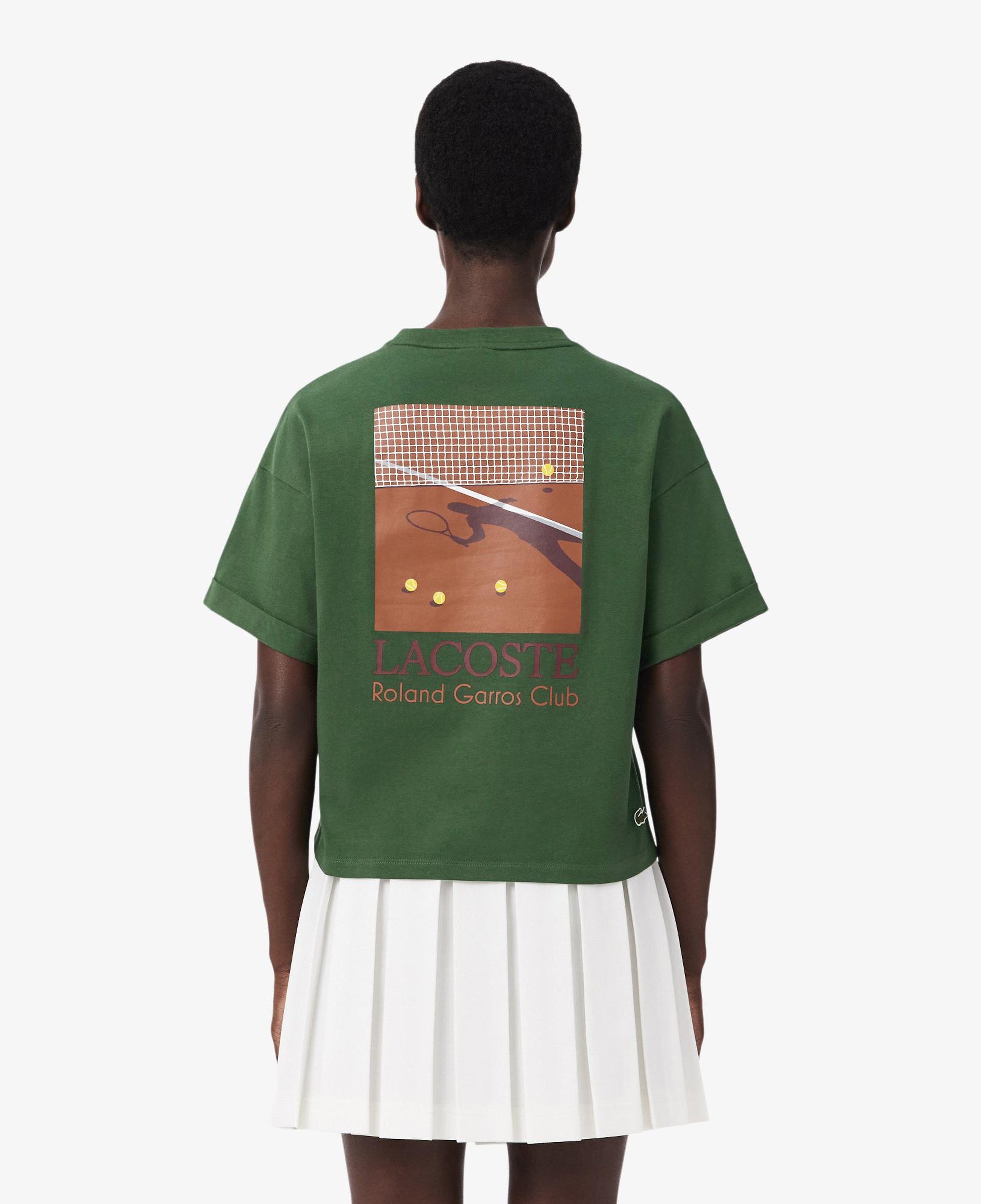 Kadın Relaxed Fit Baskılı Koyu Yeşil T-Shirt