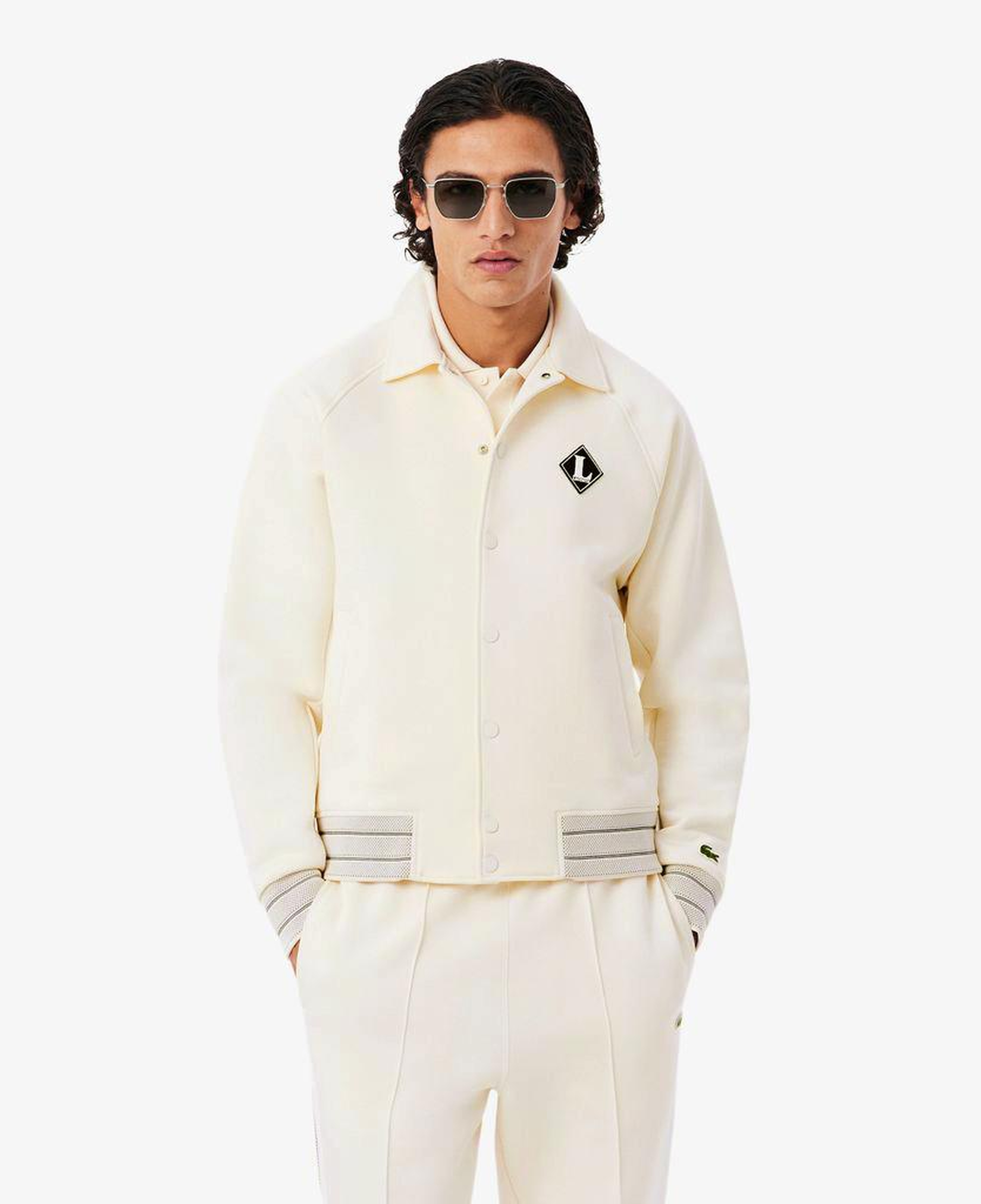 Erkek Classic Fit Krem Bomber Ceket