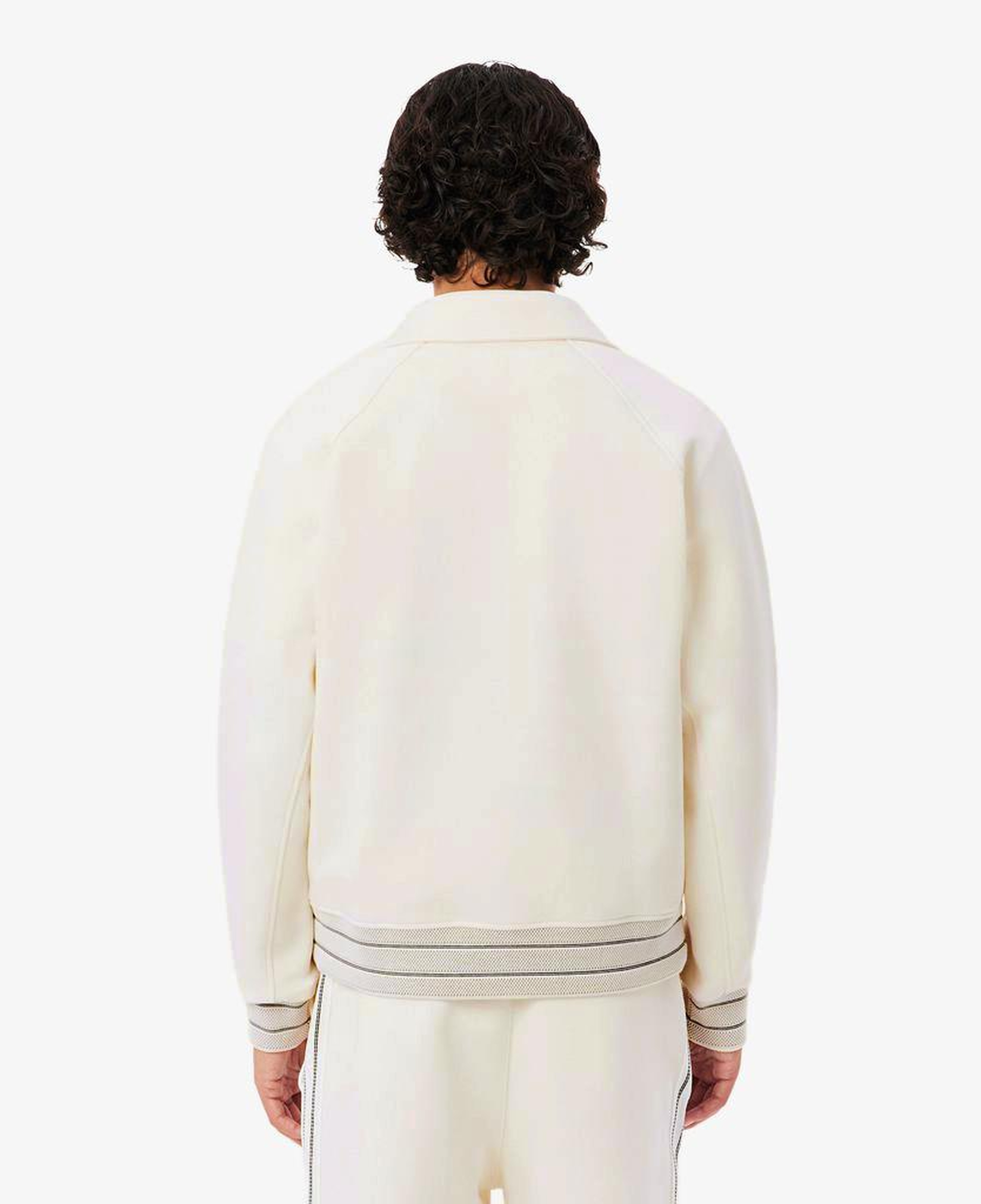 Erkek Classic Fit Krem Bomber Ceket