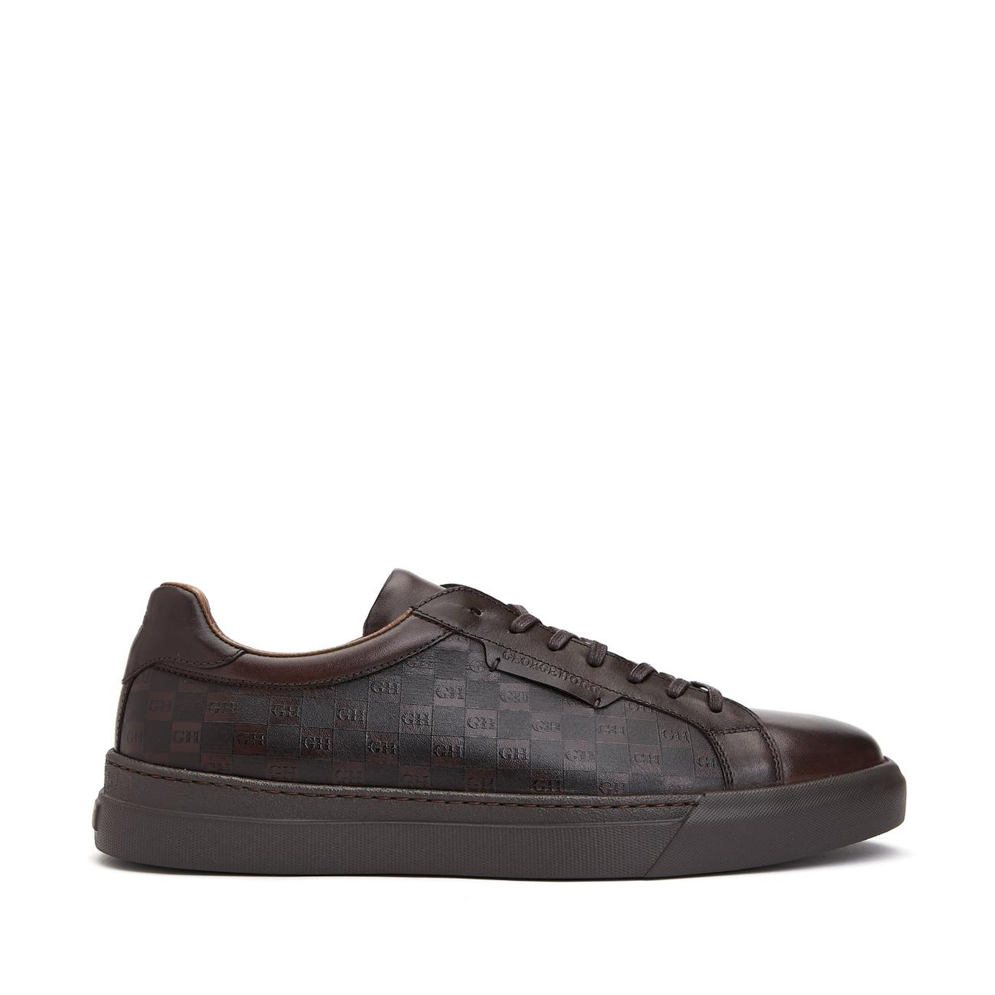 George Hogg Erkek Kahverengi Logolu Deri Sneaker Ayakkabı