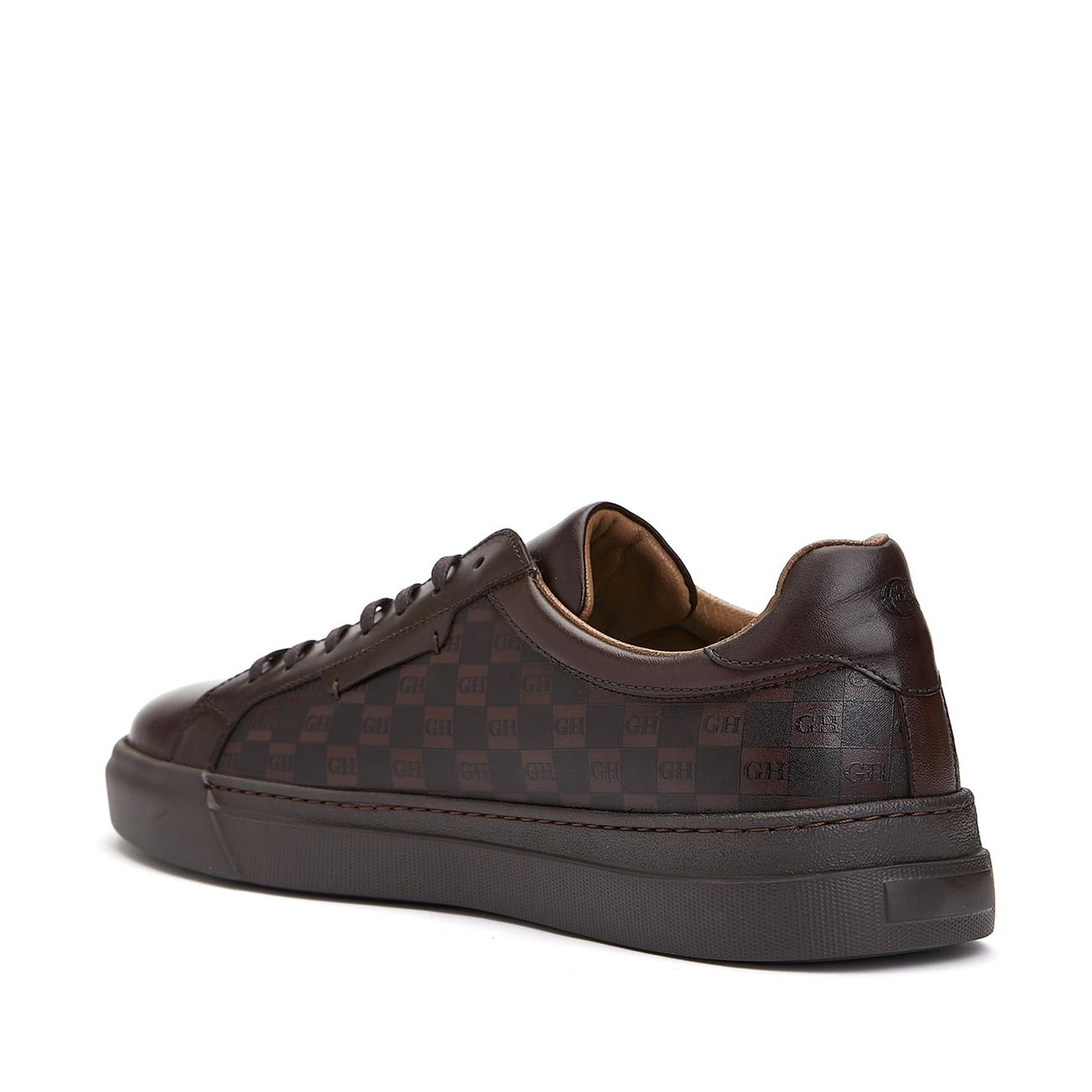 George Hogg Erkek Kahverengi Logolu Deri Sneaker Ayakkabı