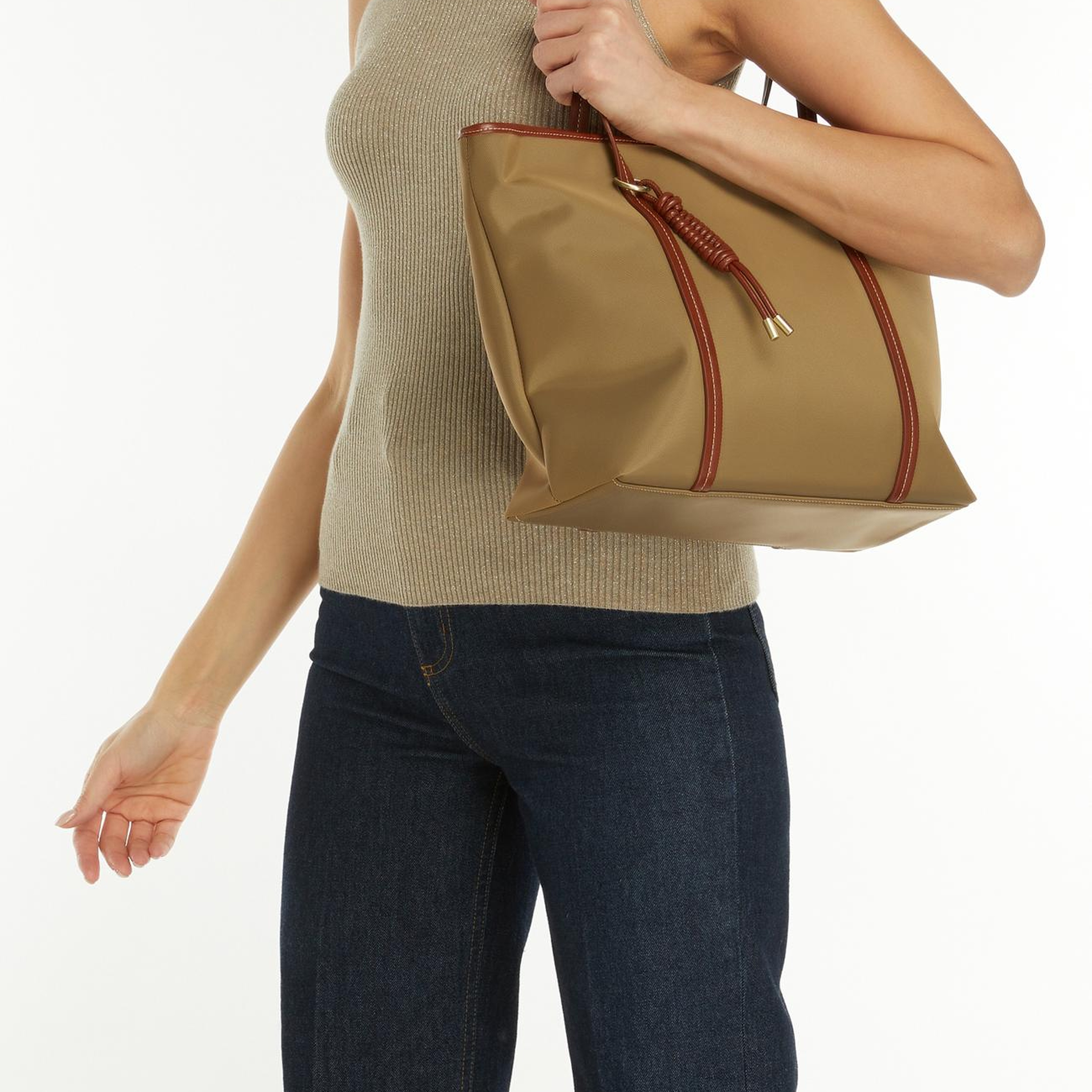 Divarese Kadın Haki Nylon Shopper Çanta