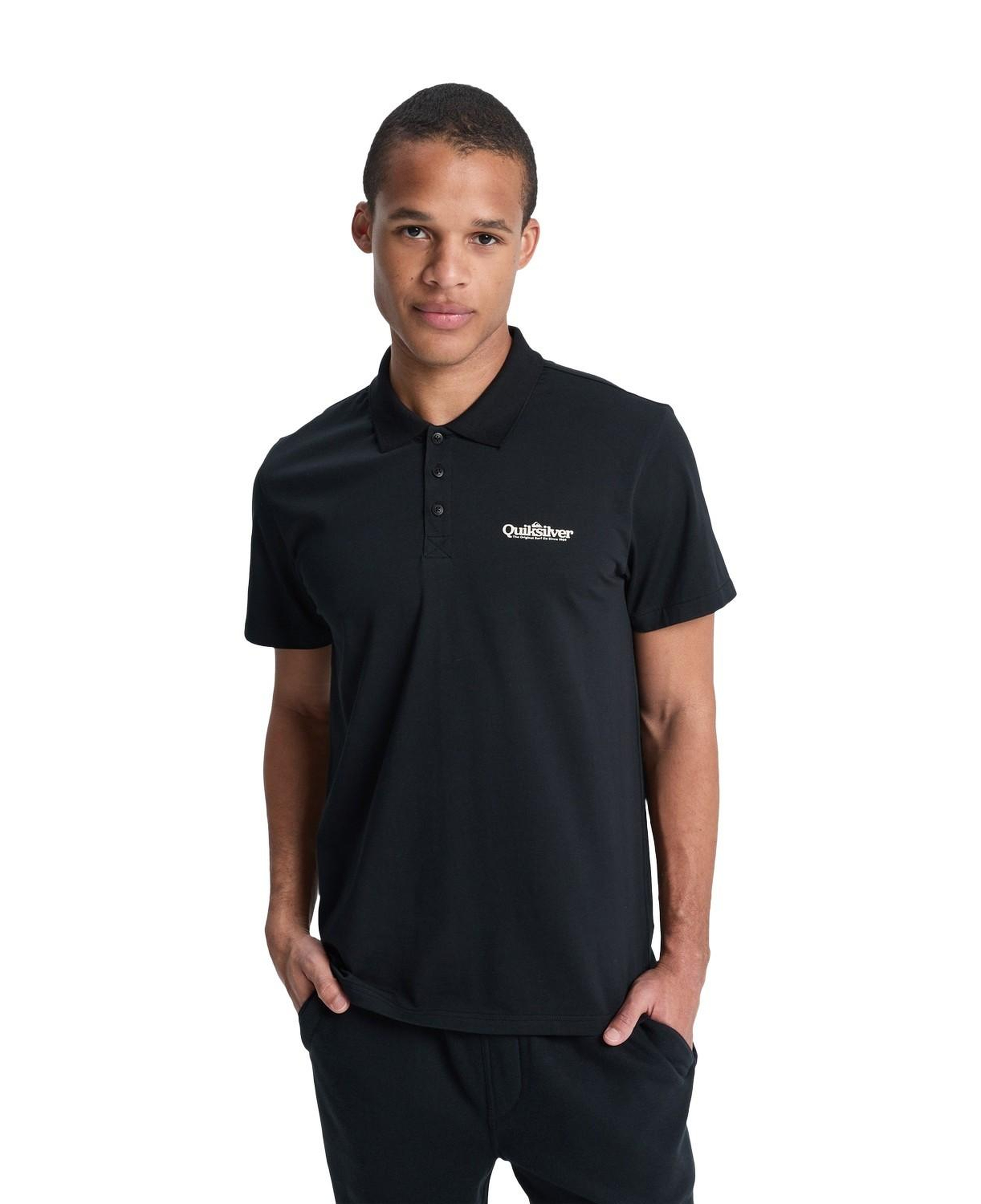 Quiksilver Polo Stretch Erkek Siyah Tişört