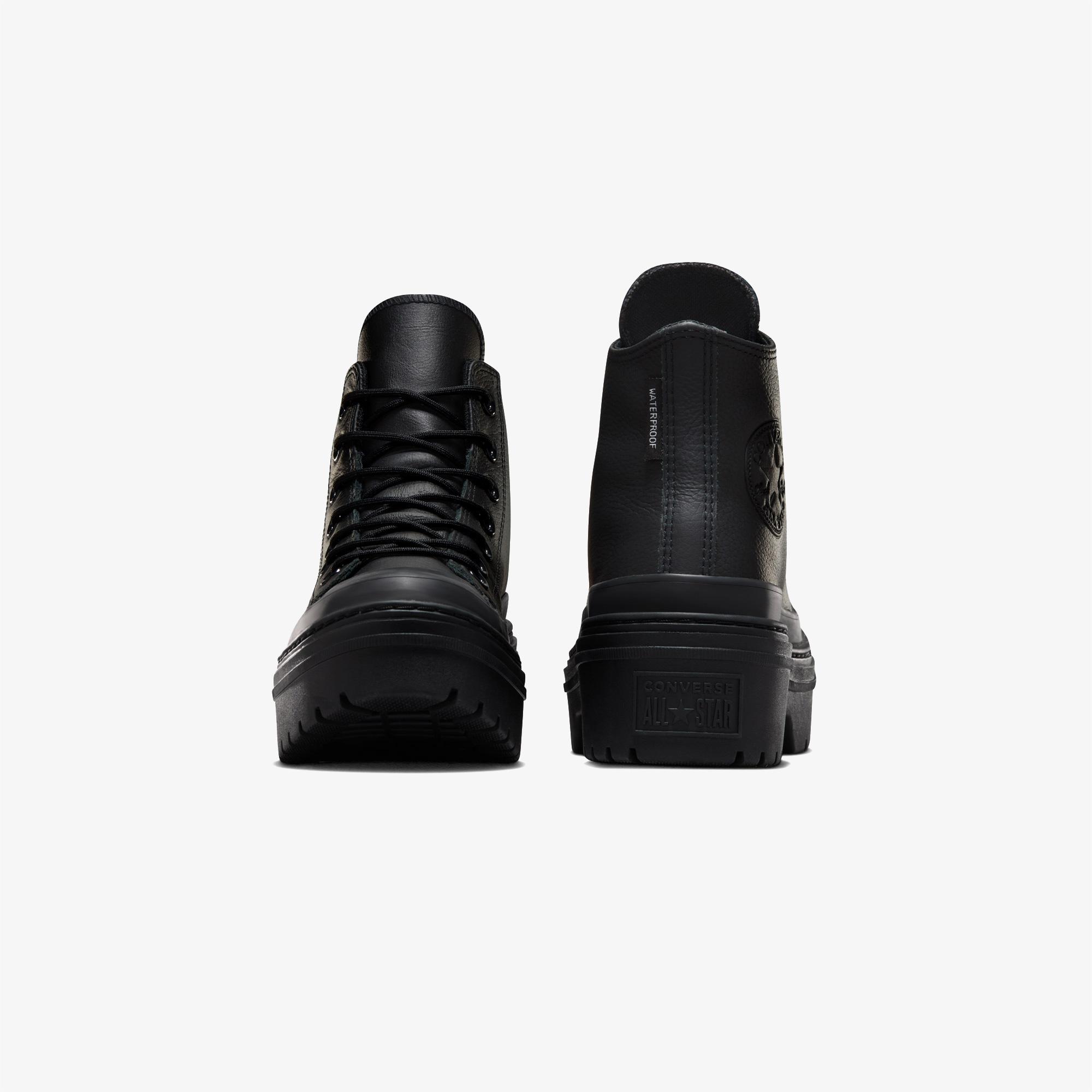 Converse Chuck Taylor All Star Lugged Heel Kadın Siyah Deri Platform Su Geçirmez Bot