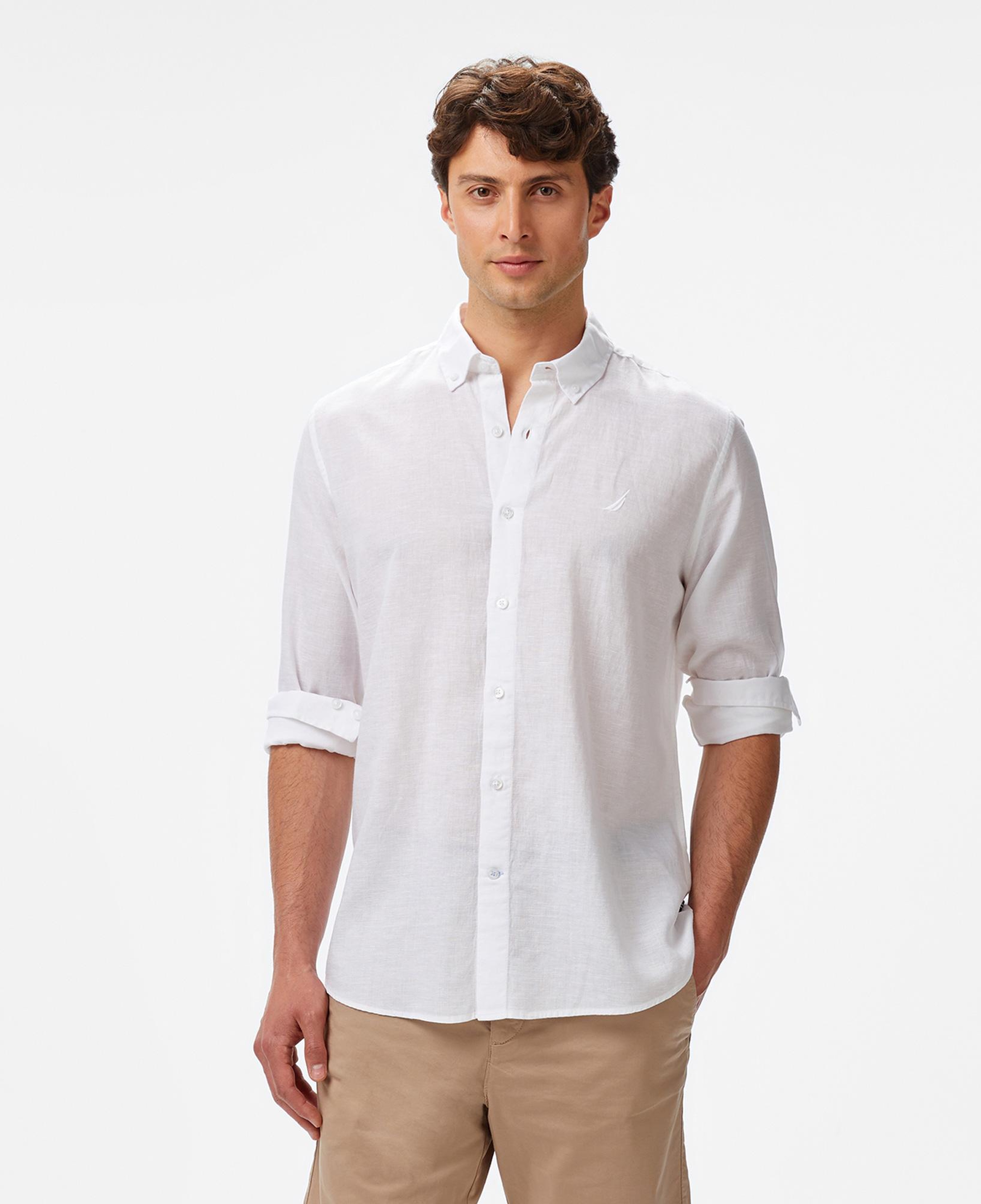 Nautica Erkek Beyaz Classic Fit Gömlek