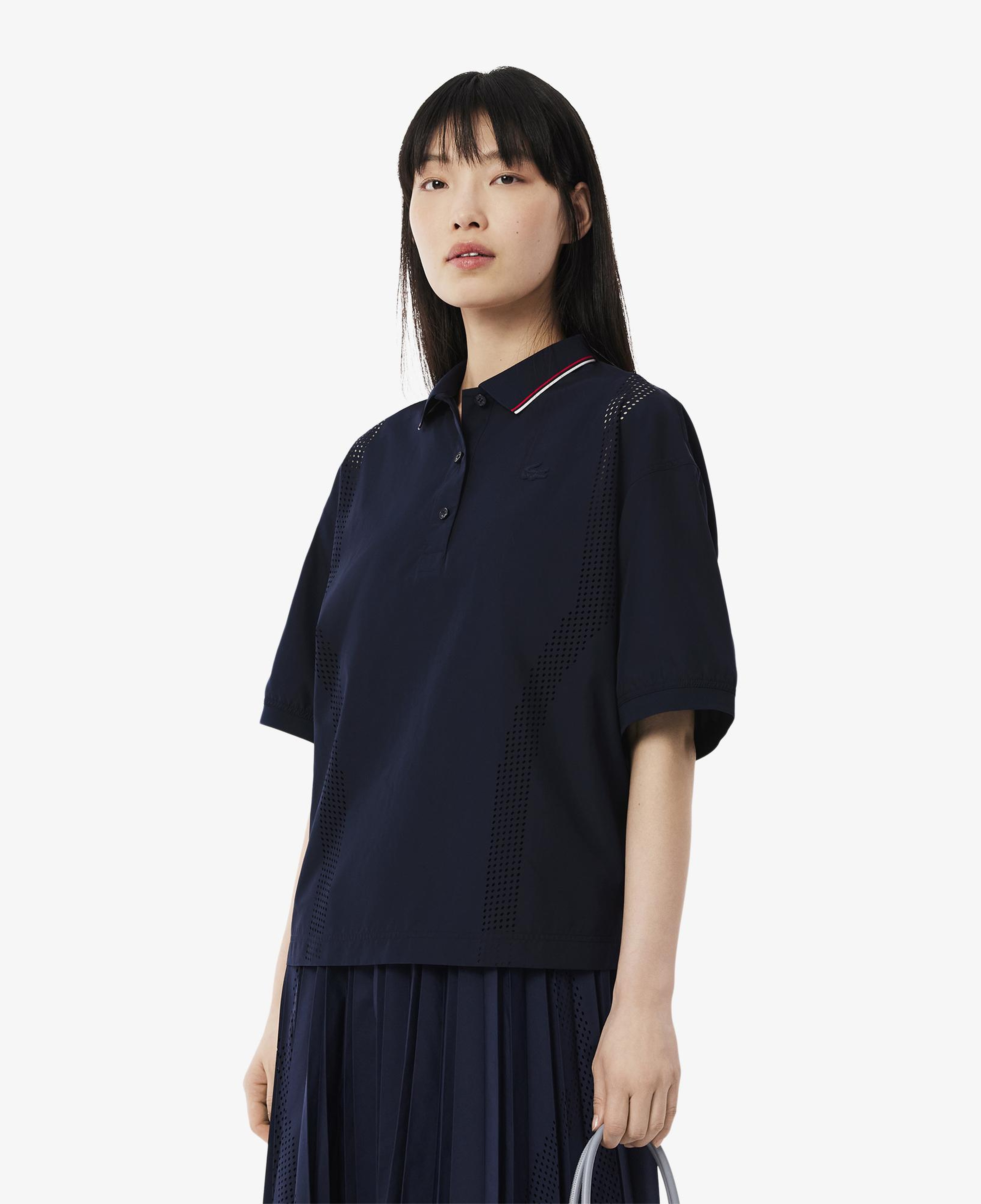 Kadın Oversize Fit Kısa Kollu Lacivert Polo