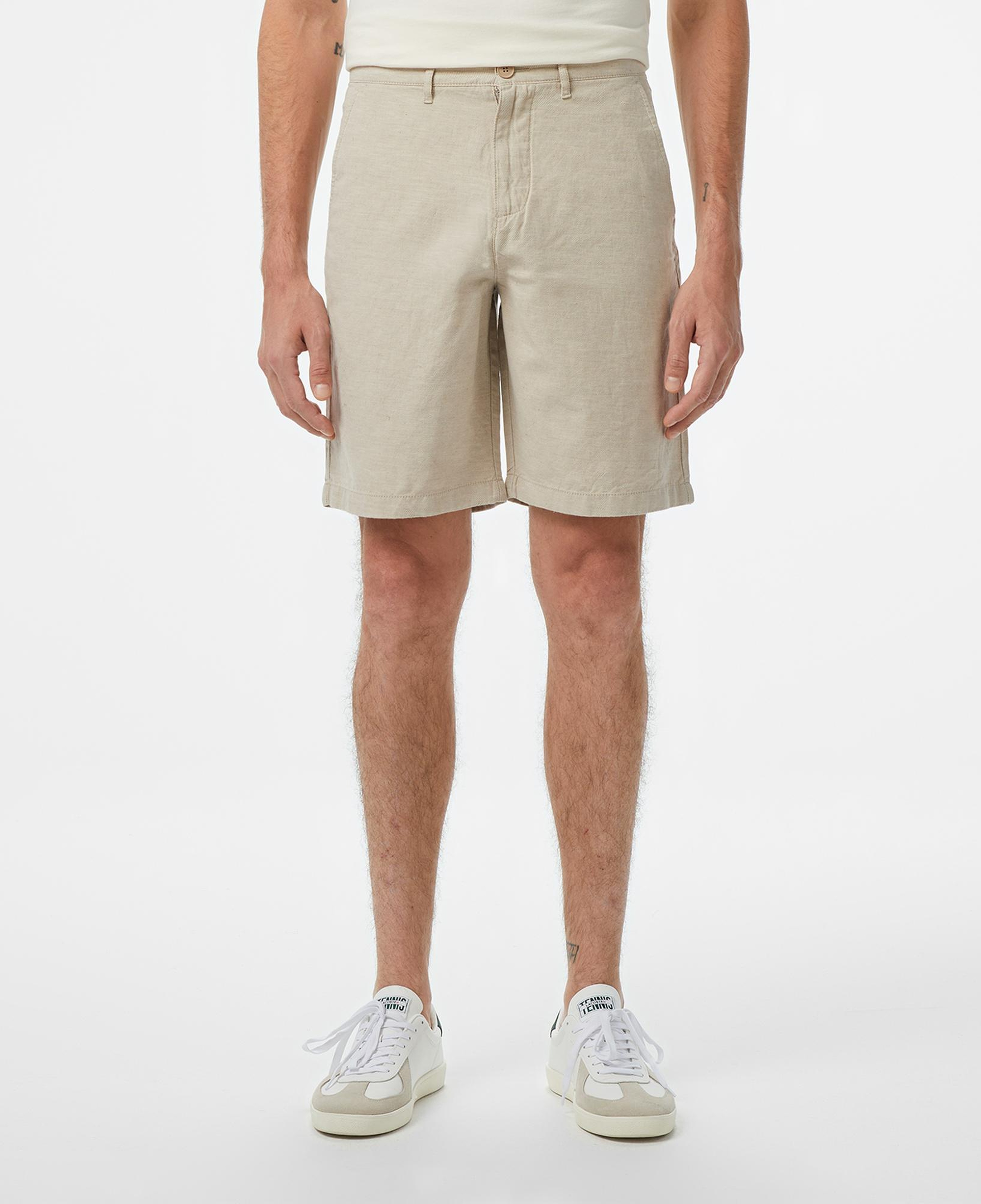 Erkek Slim Fit Bej Bermuda Şort