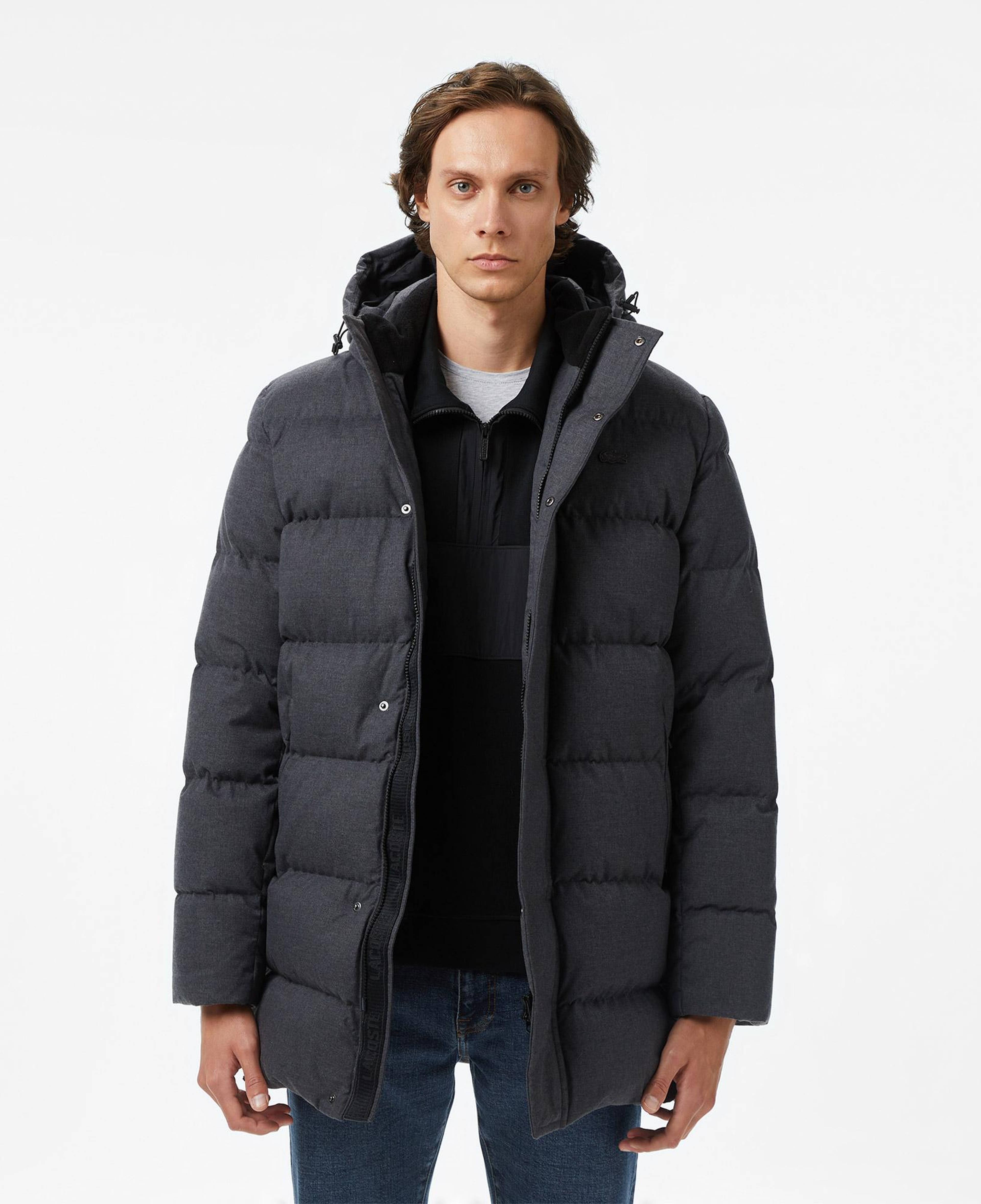 Lacoste Erkek Kapüşonlu Koyu Gri Mont