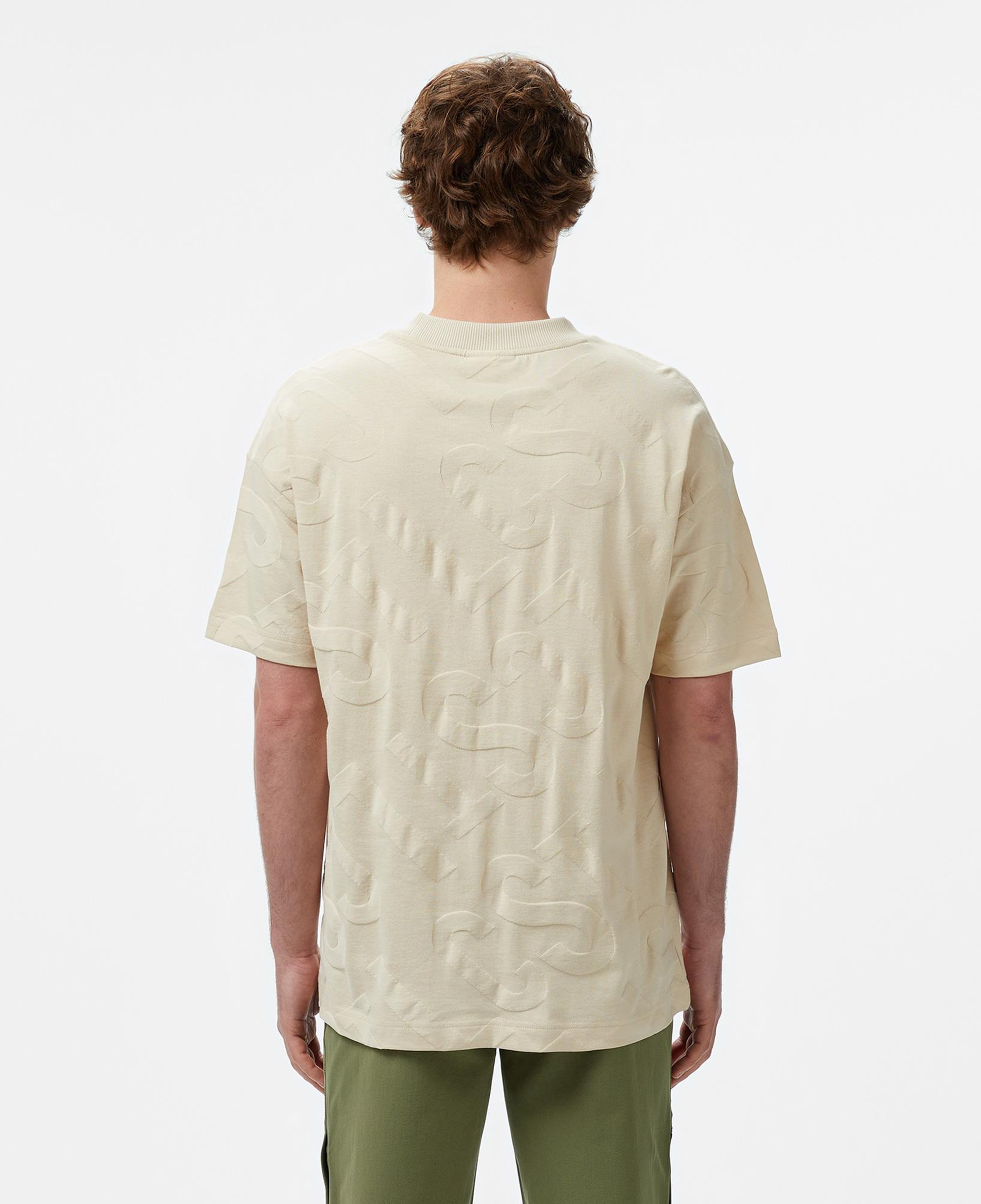 Erkek Bisiklet Yaka Desenli Bej T-Shirt