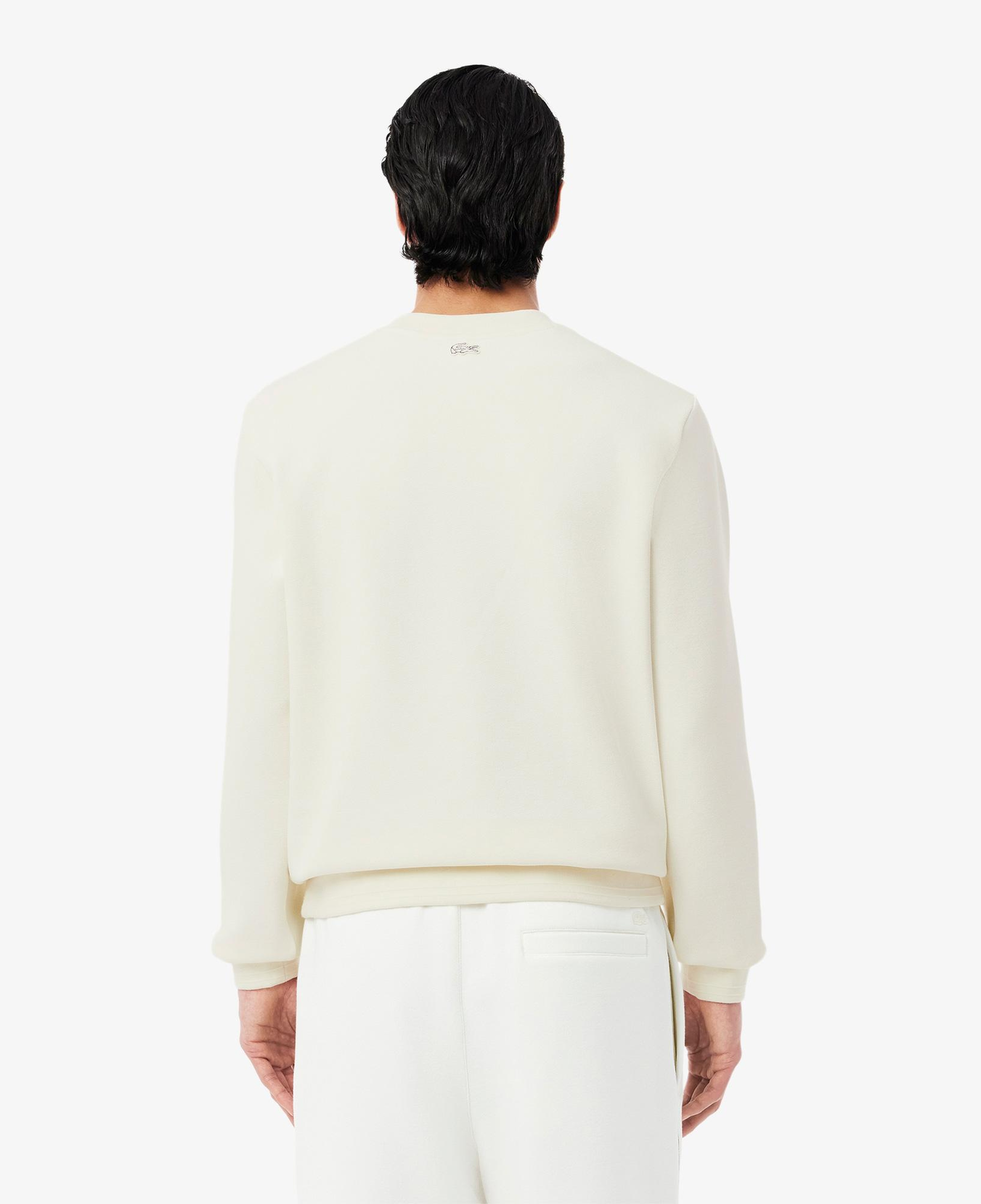 Erkek Classic Fit Bisiklet Yaka Beyaz Sweatshirt