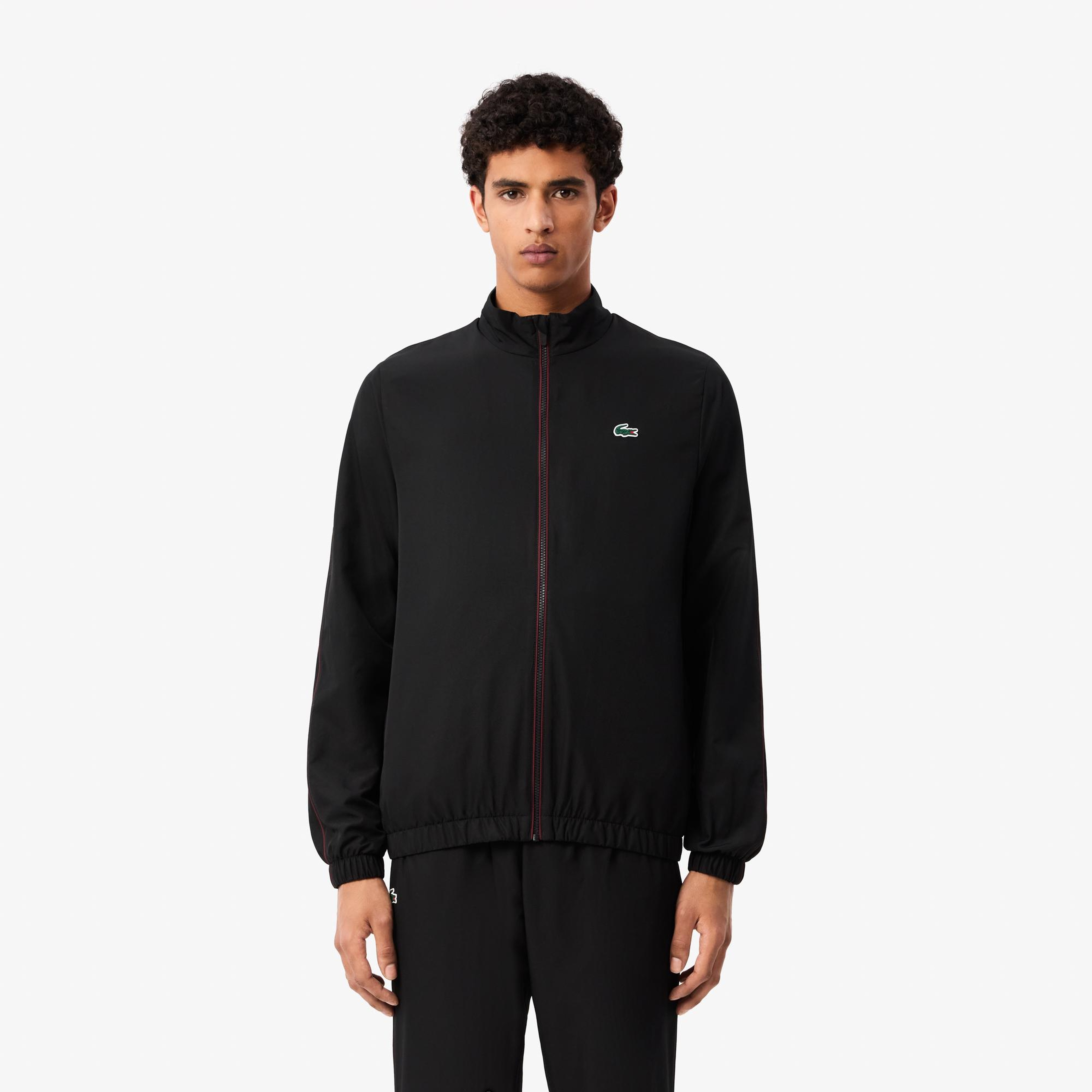 Lacoste Erkek Regular Fit Fermuarlı Yaka Baskılı Siyah Eşofman Takımı