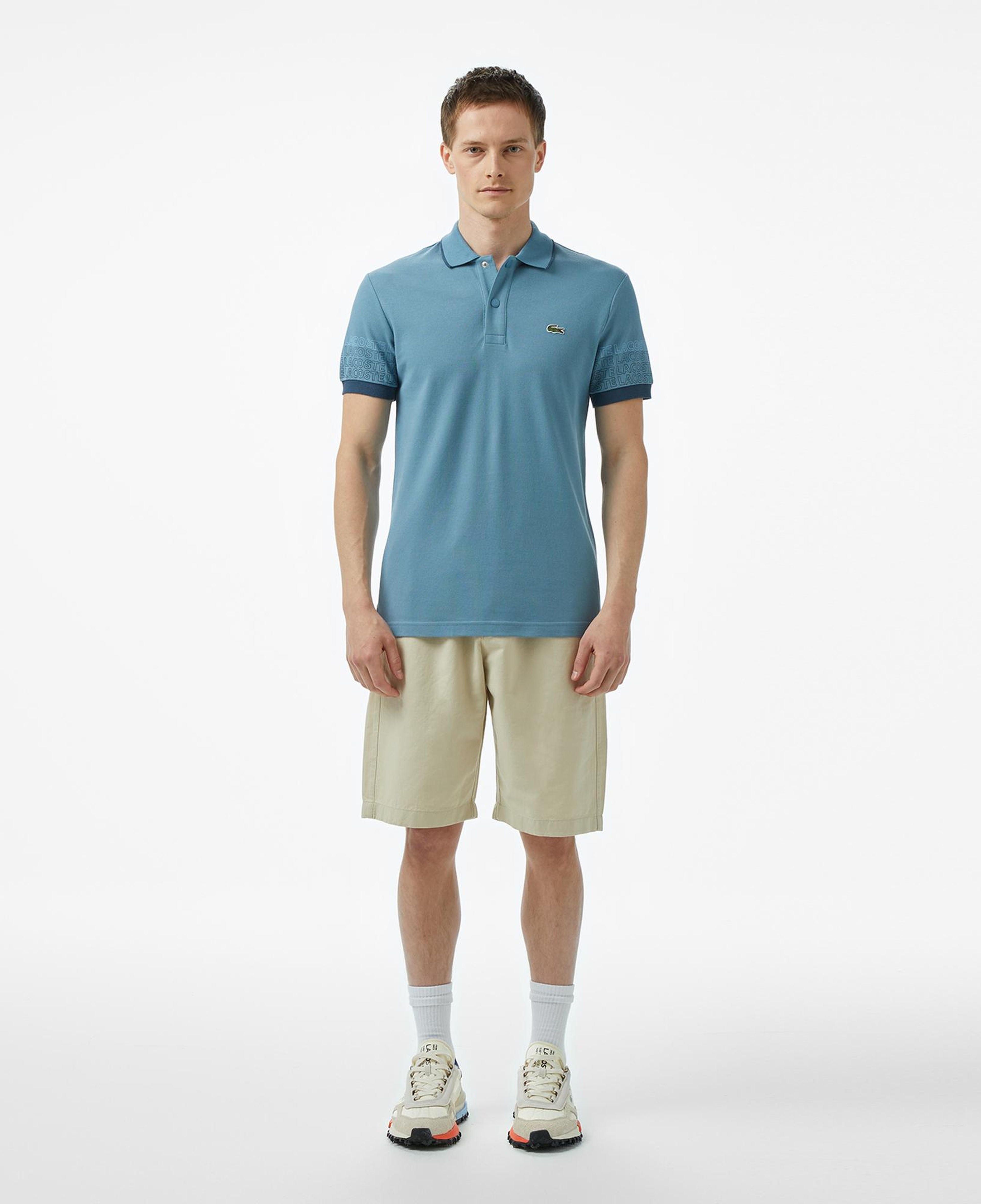 Loose Fit Erkek Baskılı Mavi Polo