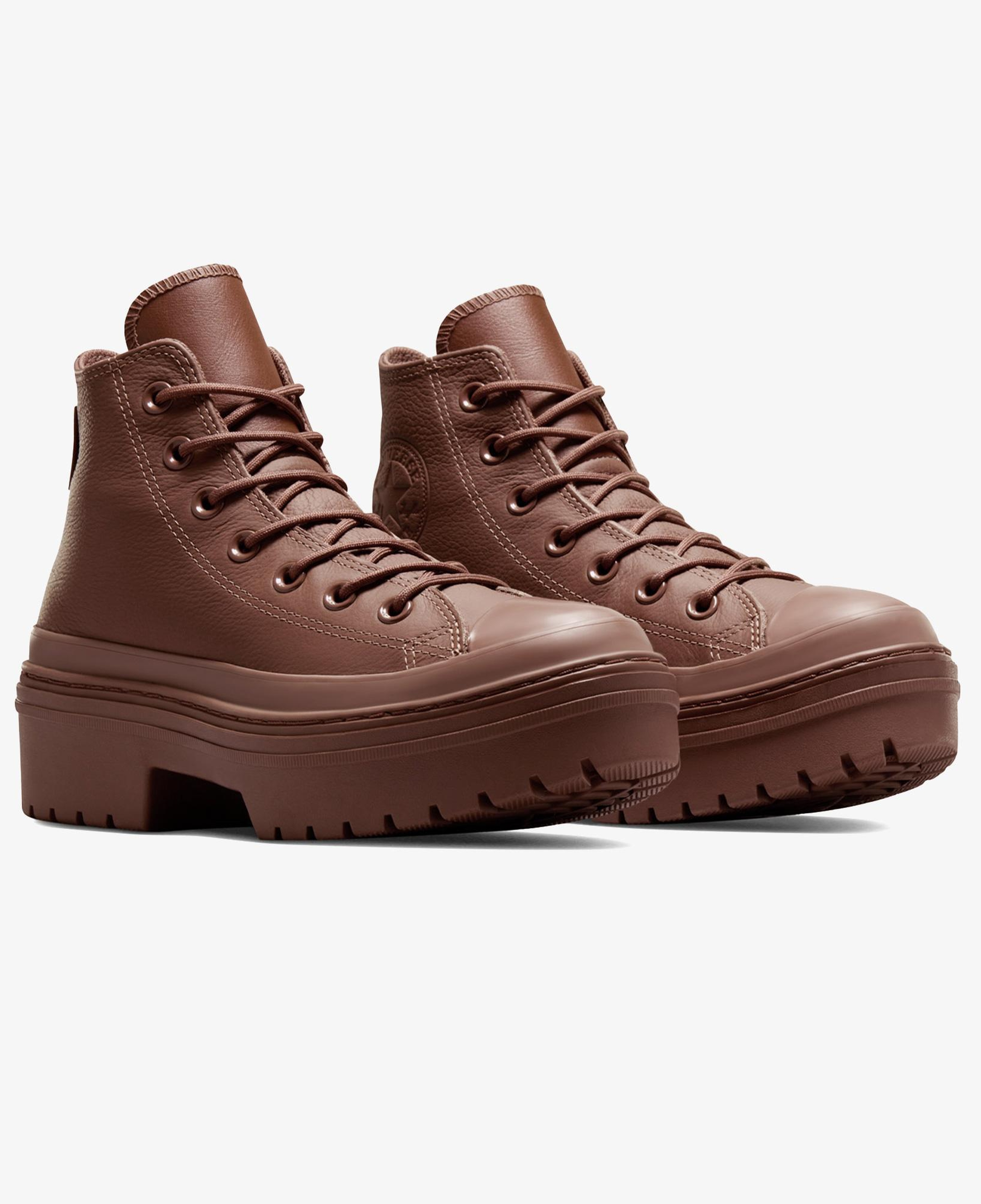 Converse Chuck Taylor All Star Lugged Heel Kadın Kahverengi Deri Platform Su Geçirmez Bot