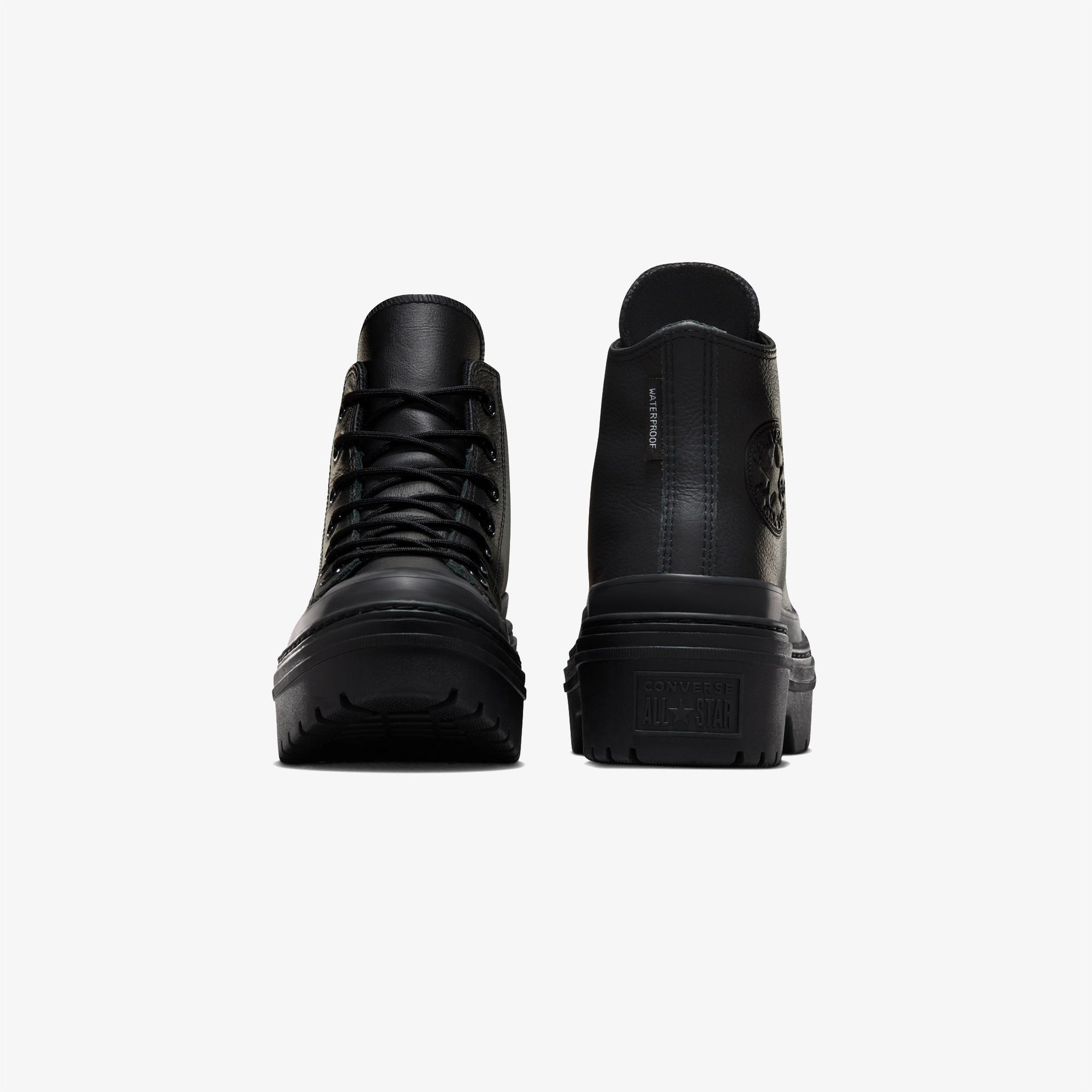 Converse Chuck Taylor All Star Lugged Heel Kadın Siyah Deri Platform Su Geçirmez Bot